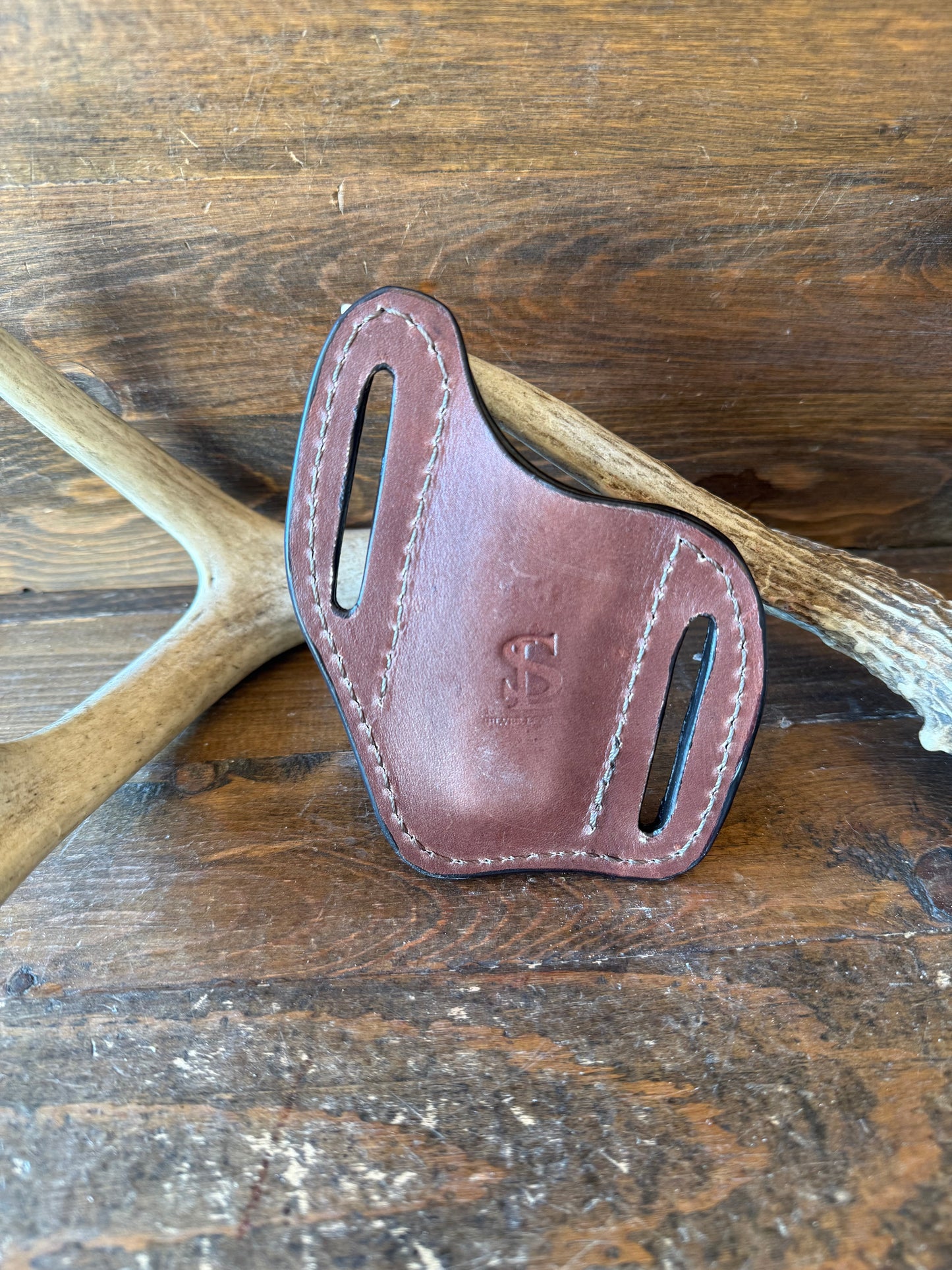 Dark Brown ostrich skin pocket knife sheath