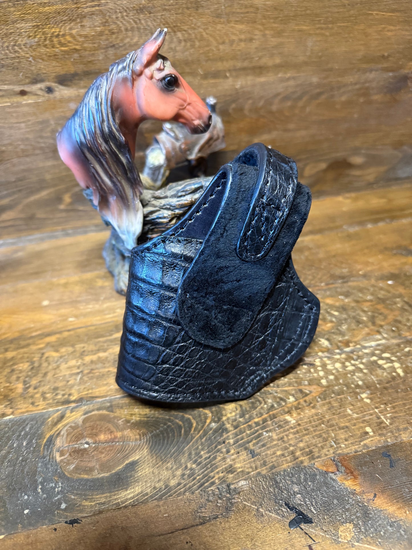 Black/Gold crocodile skin compact holster ( Beretta )