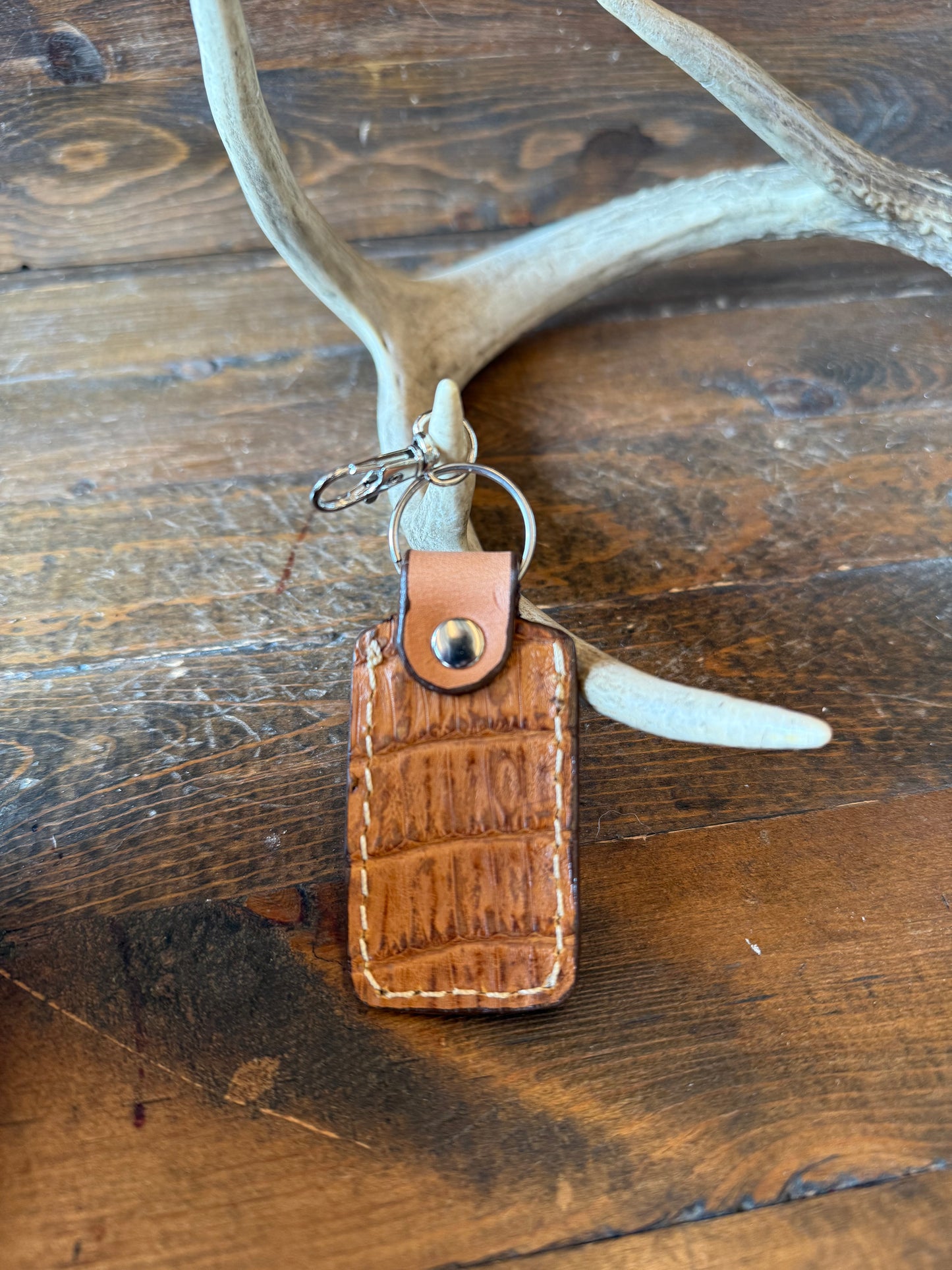 Honey crocodile skin bullet keychain
