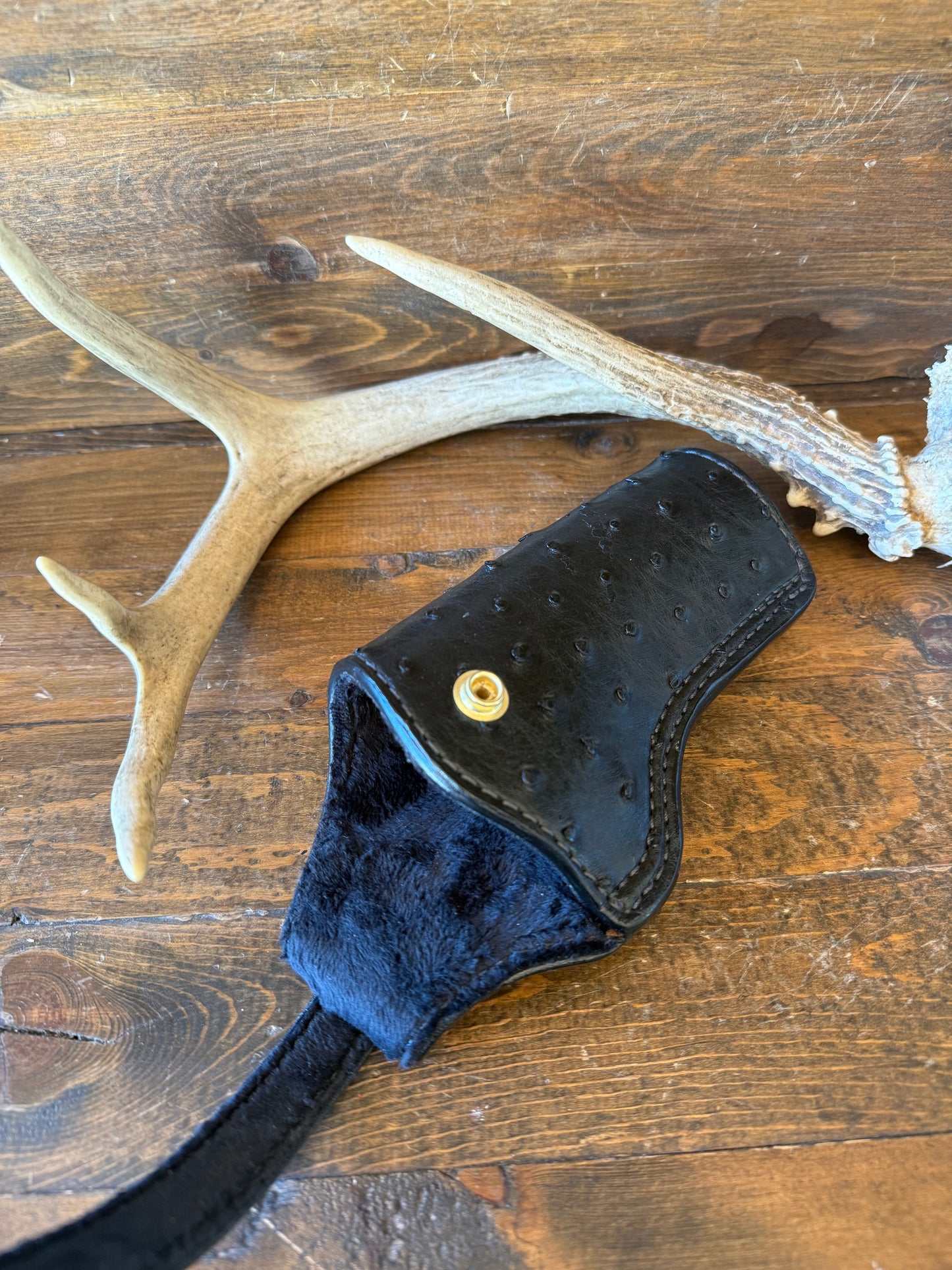 Black/gold ostrich skin full holster (1911) 5”