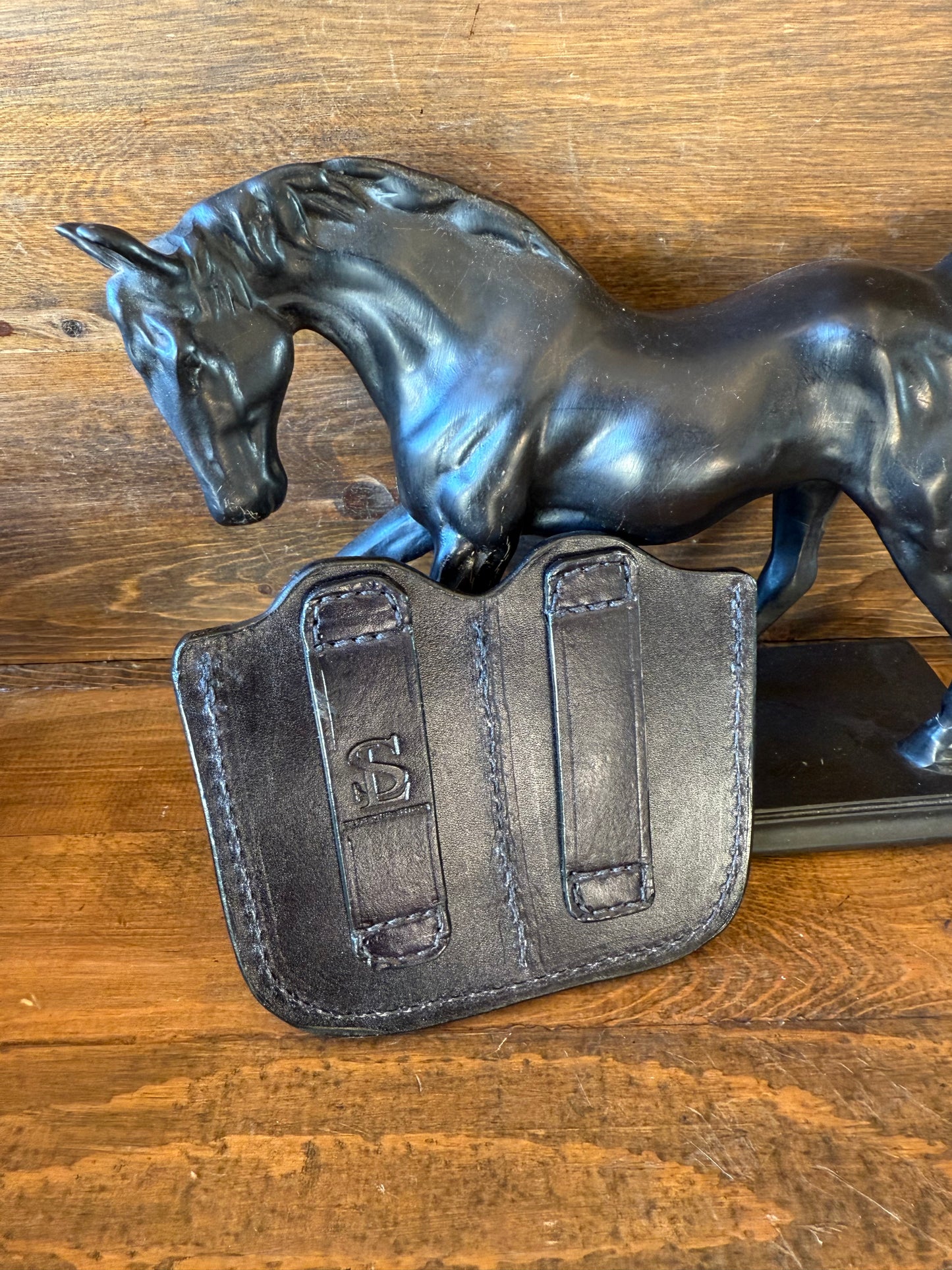Black crocodile 2 magz compact holster (1911)