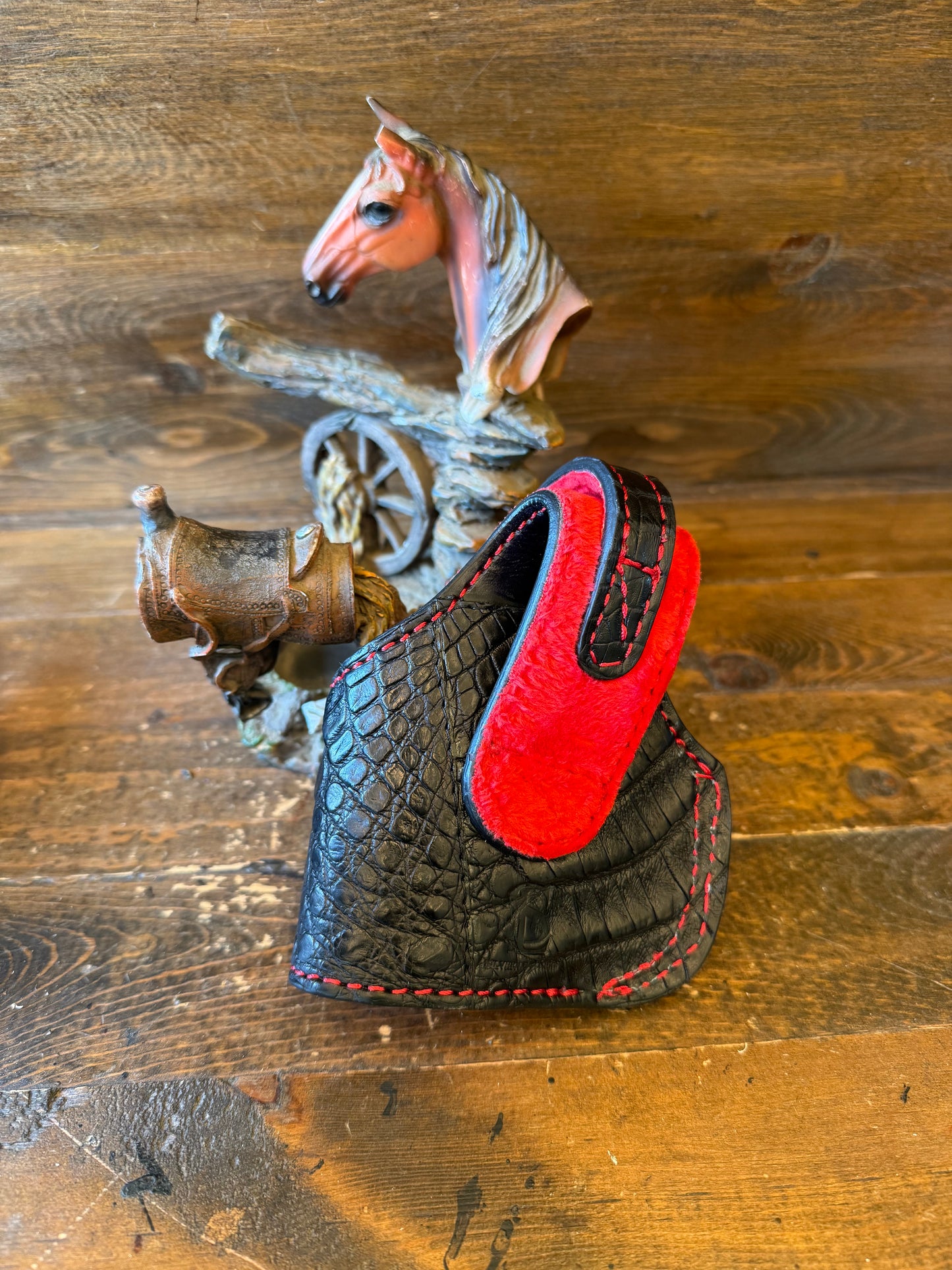 Black/red Crocodile belly skin compact holster ( Glock ) ( 5.7 )