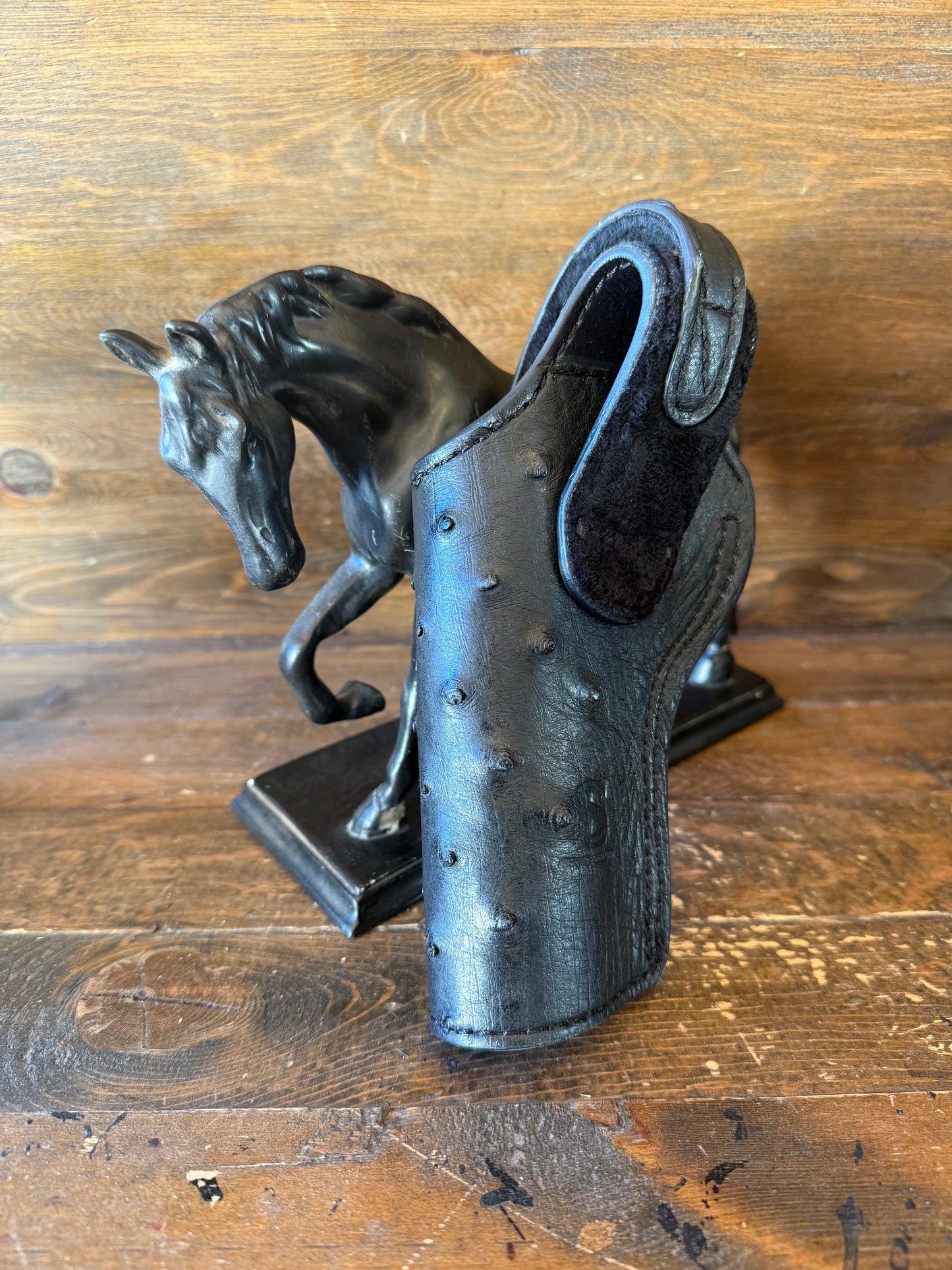 Black Ostrich Skin full size holster