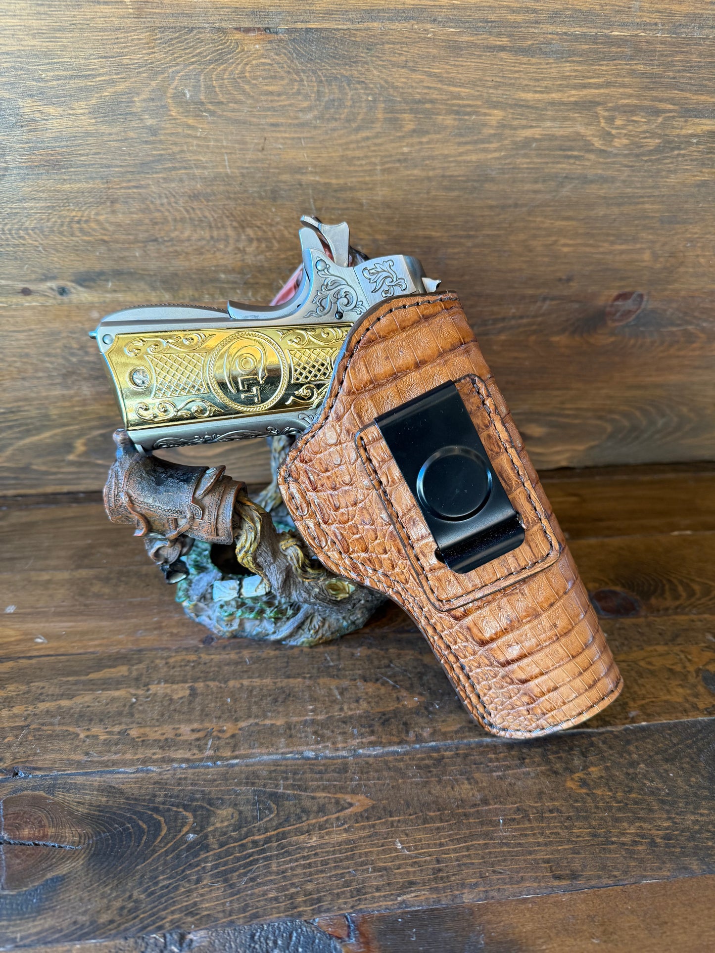 IWB Full Honey Crocodile belly luxury holster (1911)