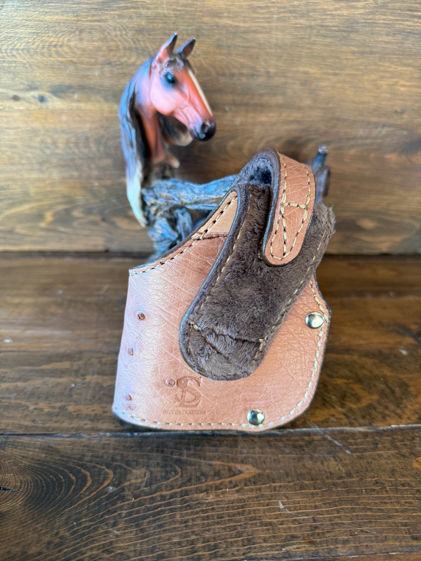 Almond ostrich skin luxury compact holster (1911)