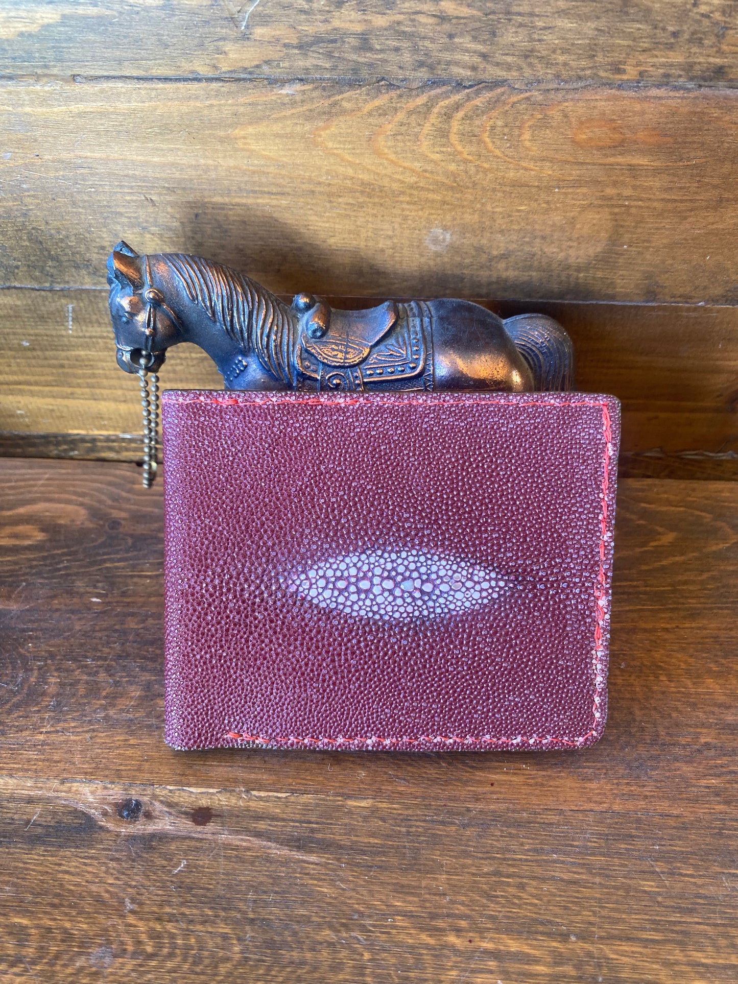 Burgundy/red Stingray skin wallet