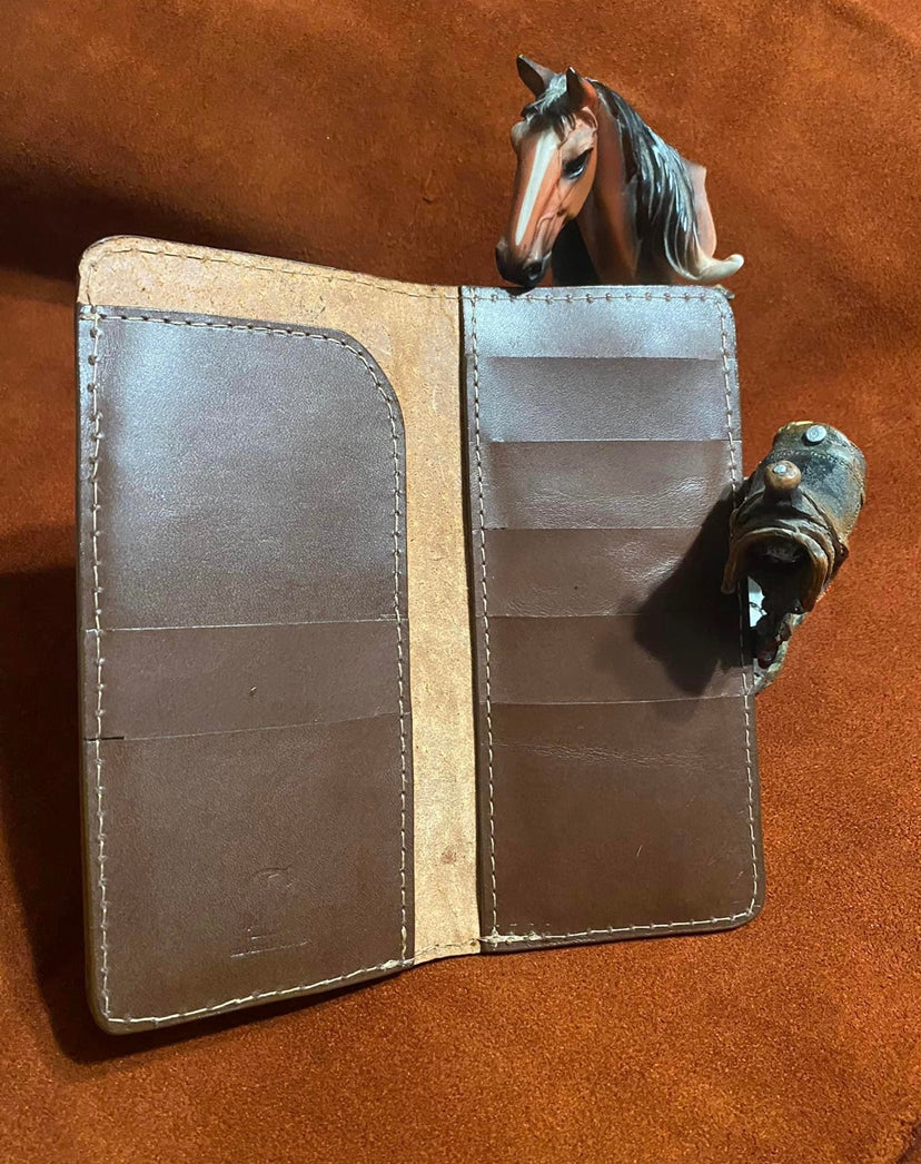 Western crocodile belly long wallet