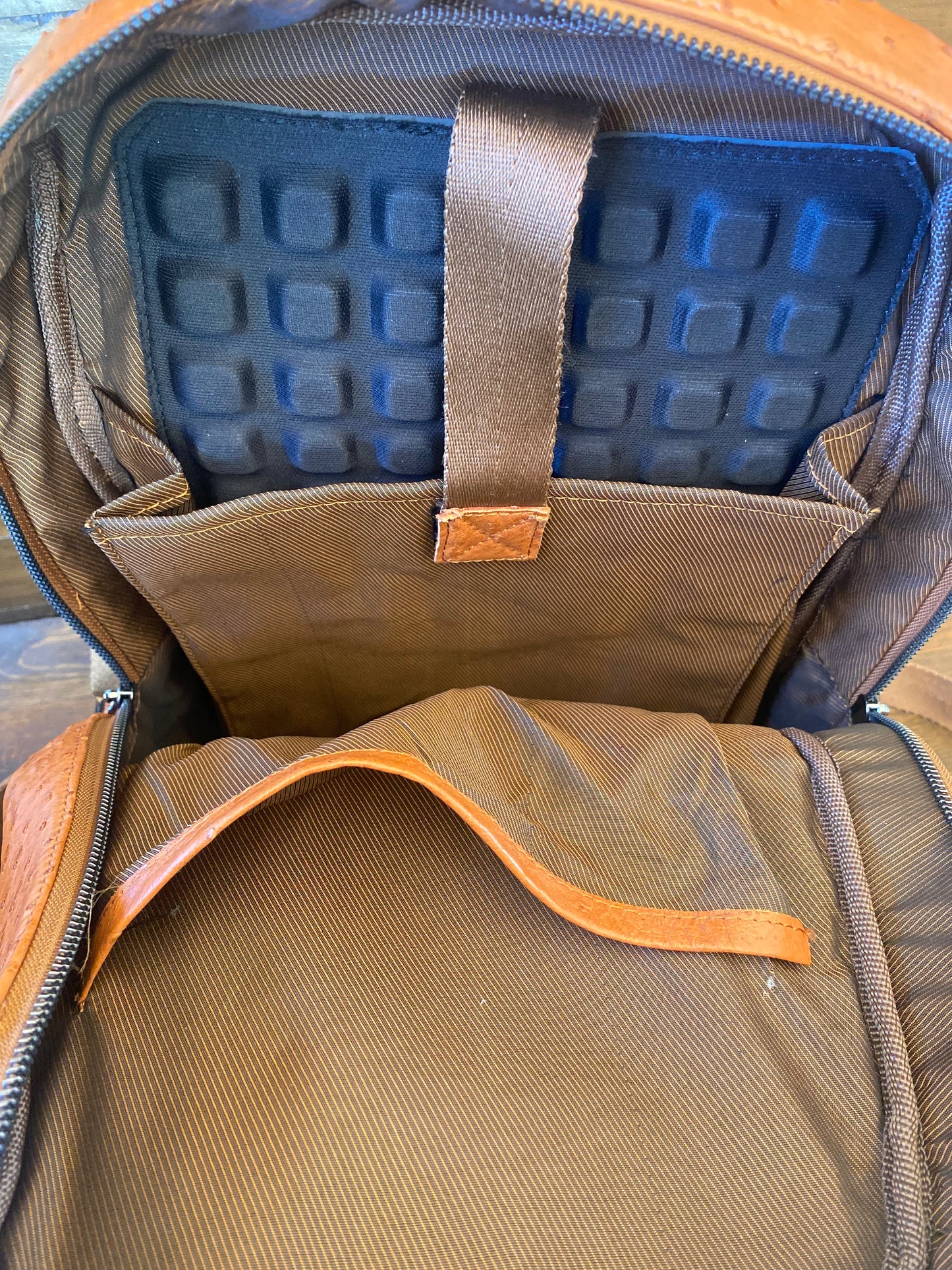 Conac full ostrich skin luxury backpack