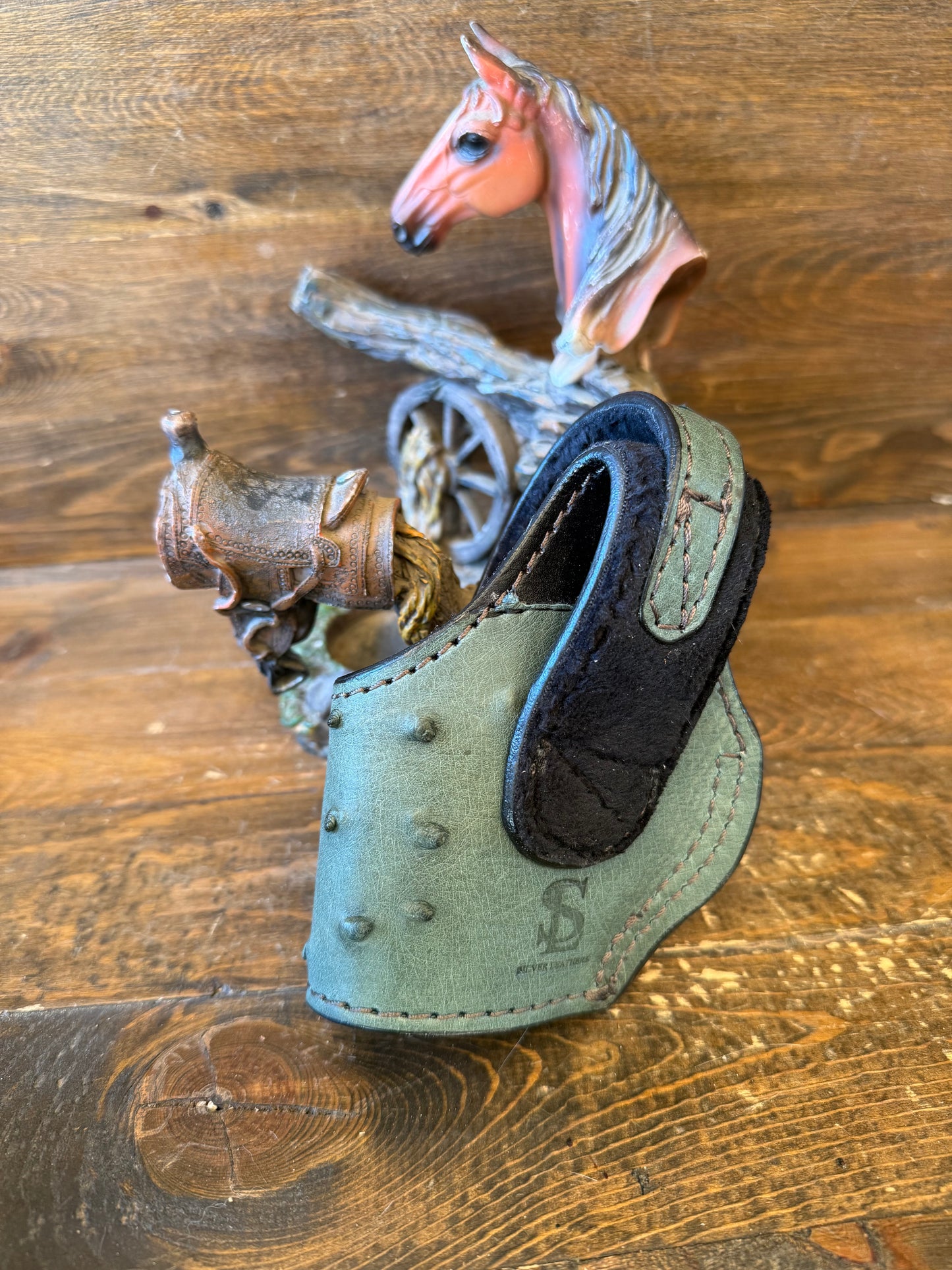 Olive green ostrich skin compact holster (1911)