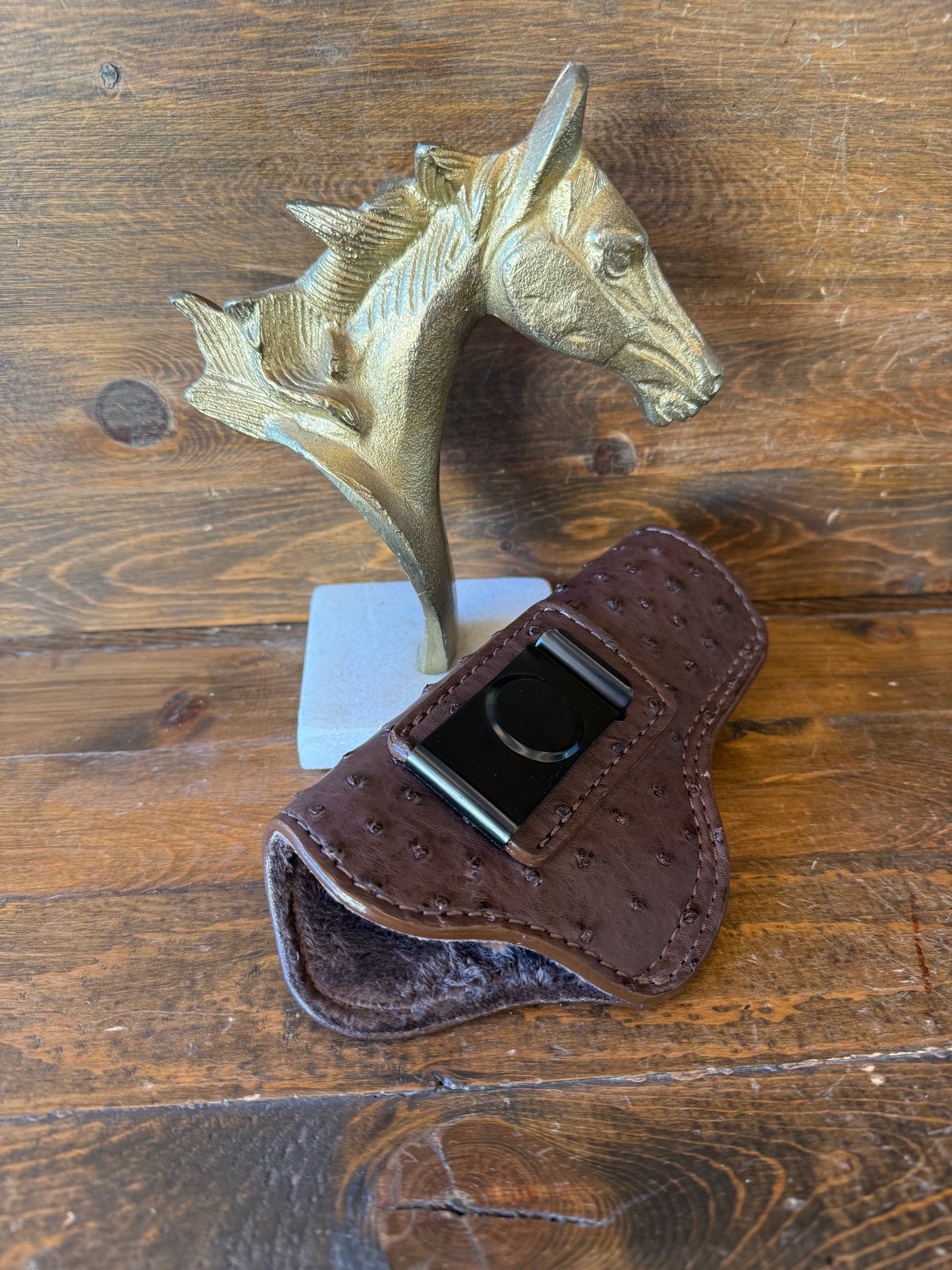 Dark brown ostrich skin IWB holster (1911) 5”