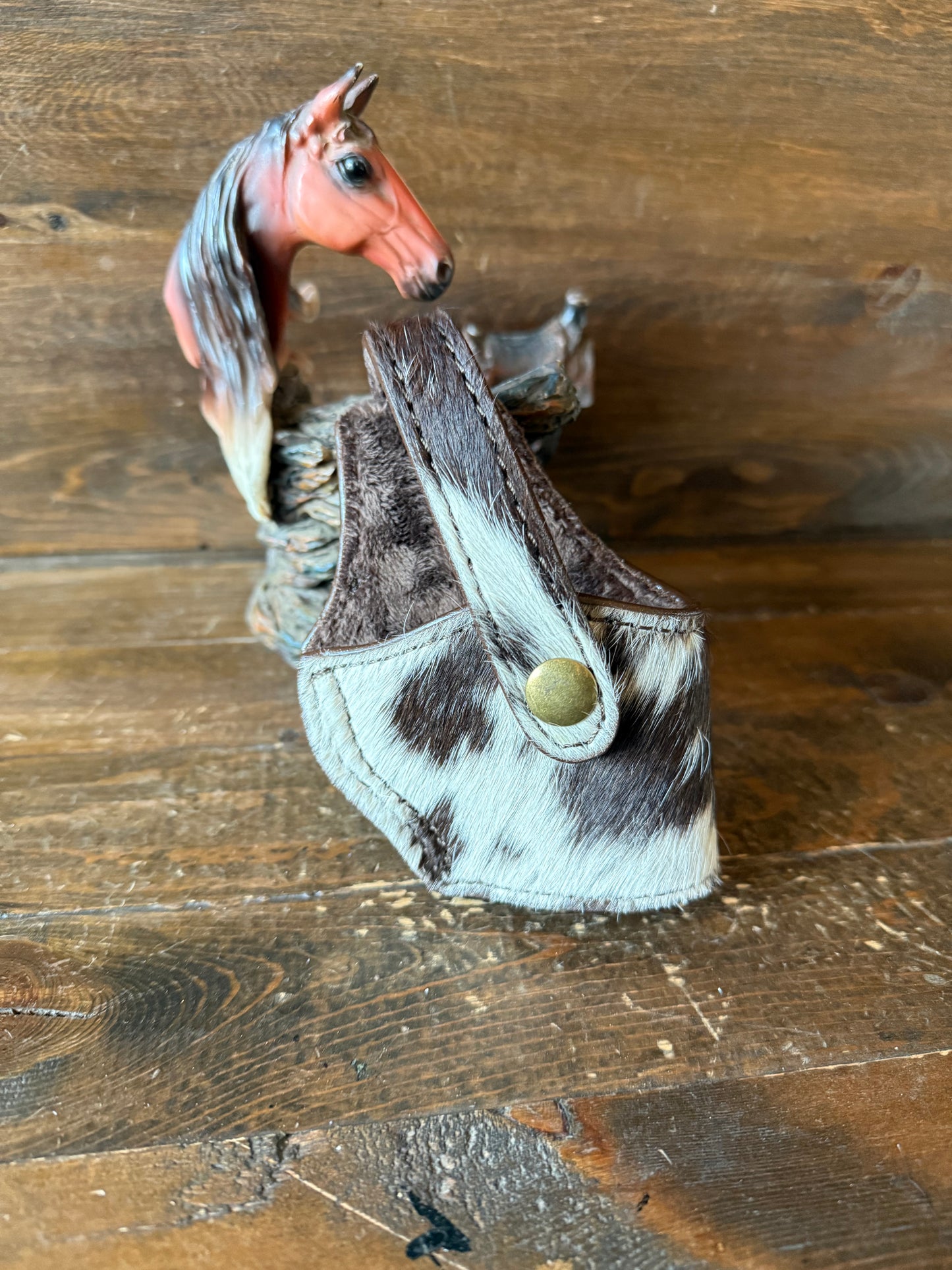 Brown/white cowhide compact holster (1911)