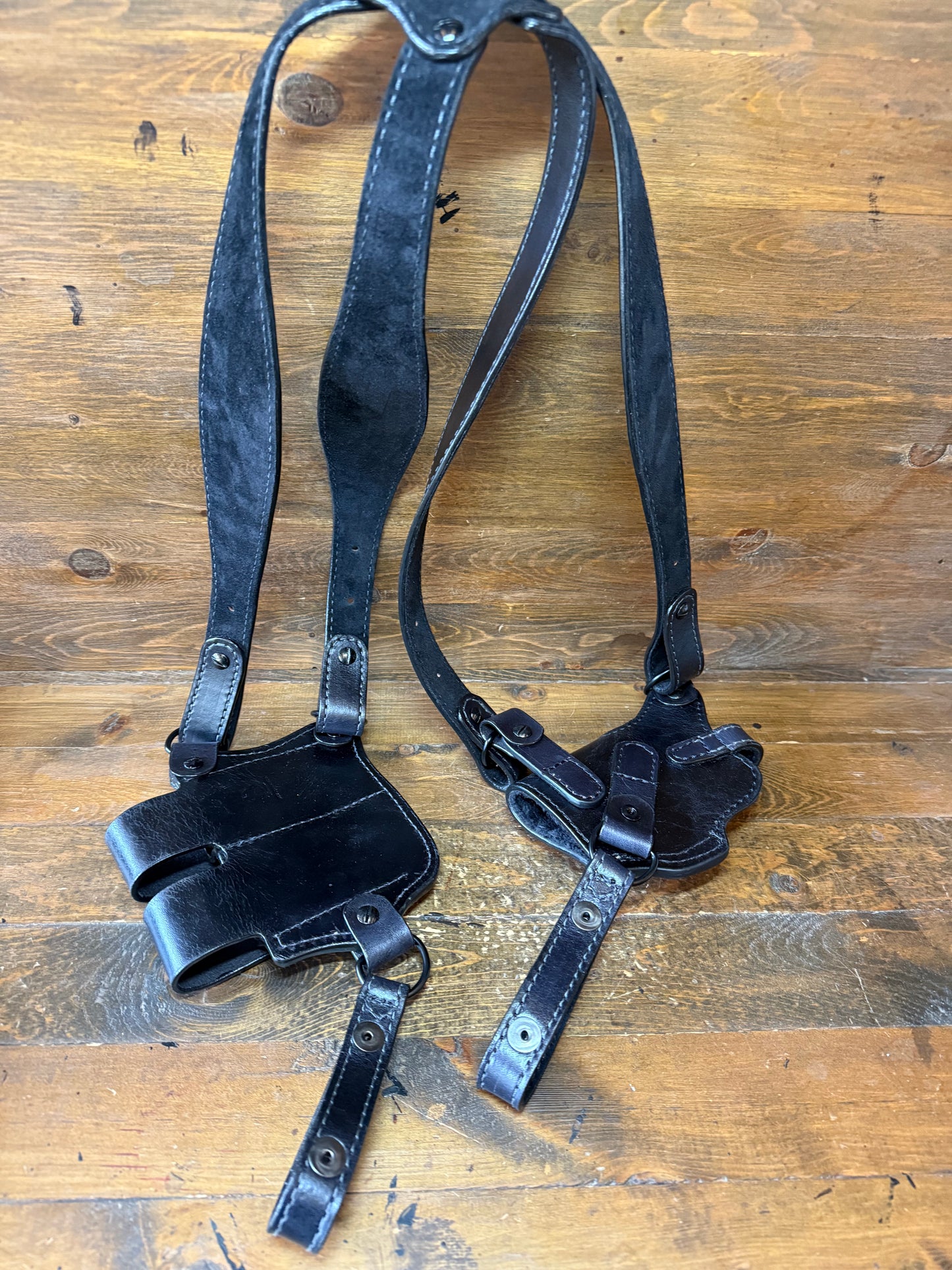 Black veg tan leather shoulder straps ( sobaqueras -1911 )