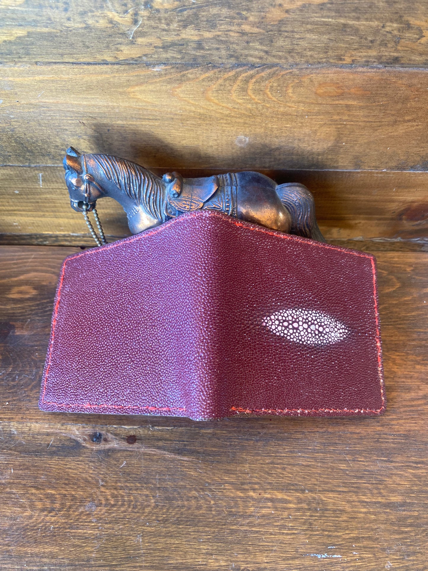 Burgundy/red Stingray skin wallet