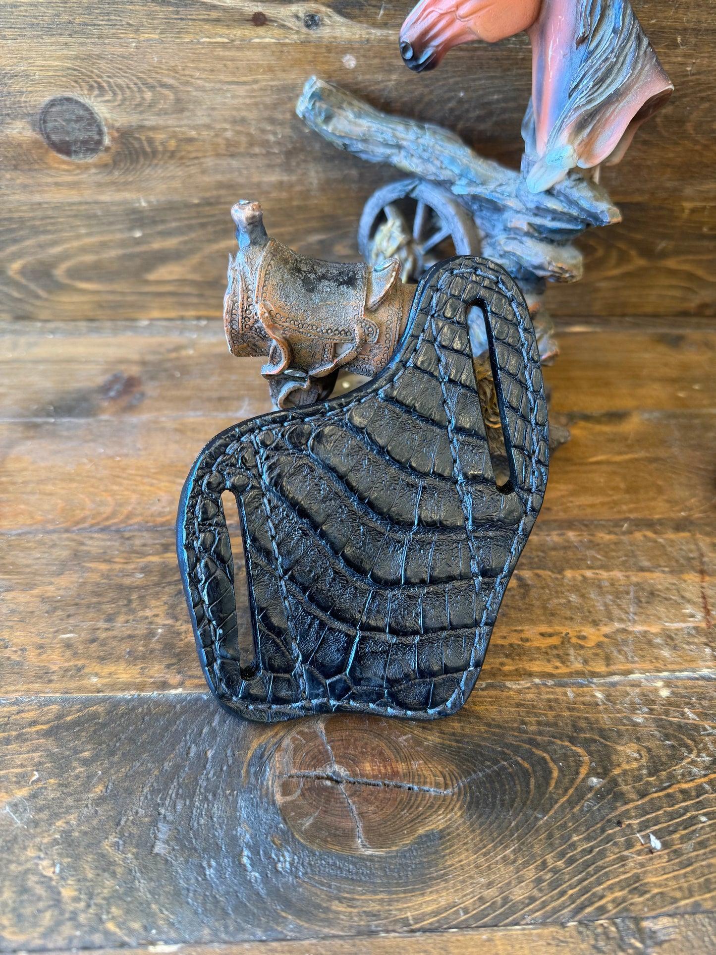 Black Crocodile knife sheath