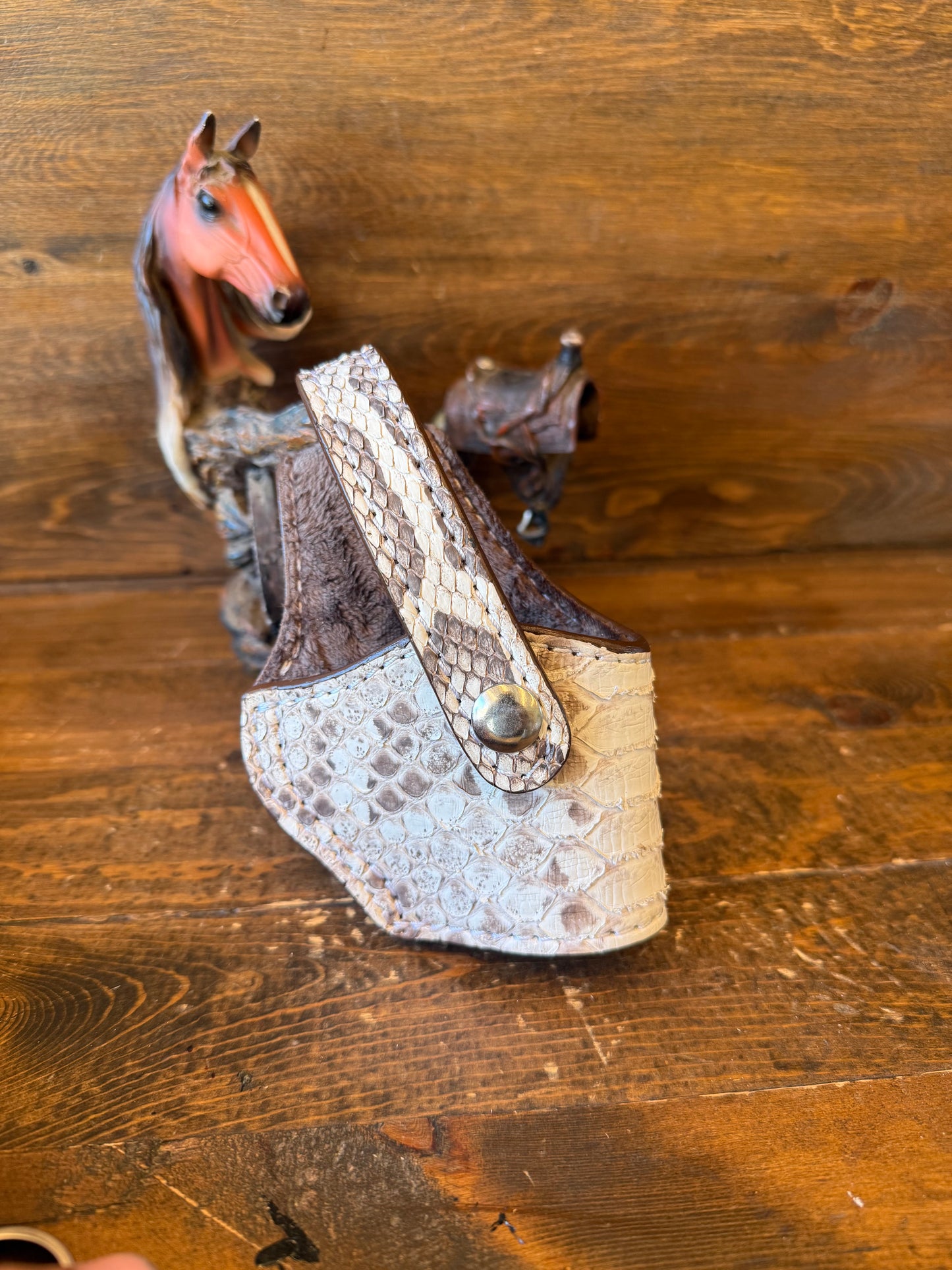 White/cream snake skin compact holster (1911)