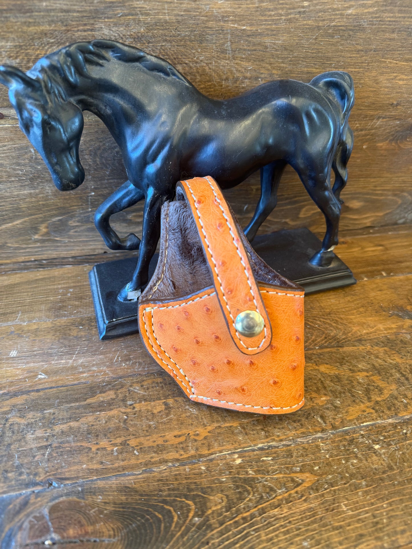 Tangerine ostrich skin compact holster (1911