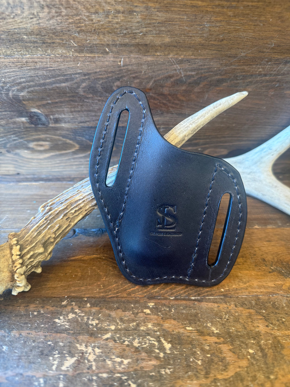 Matte black snake skin knife sheath