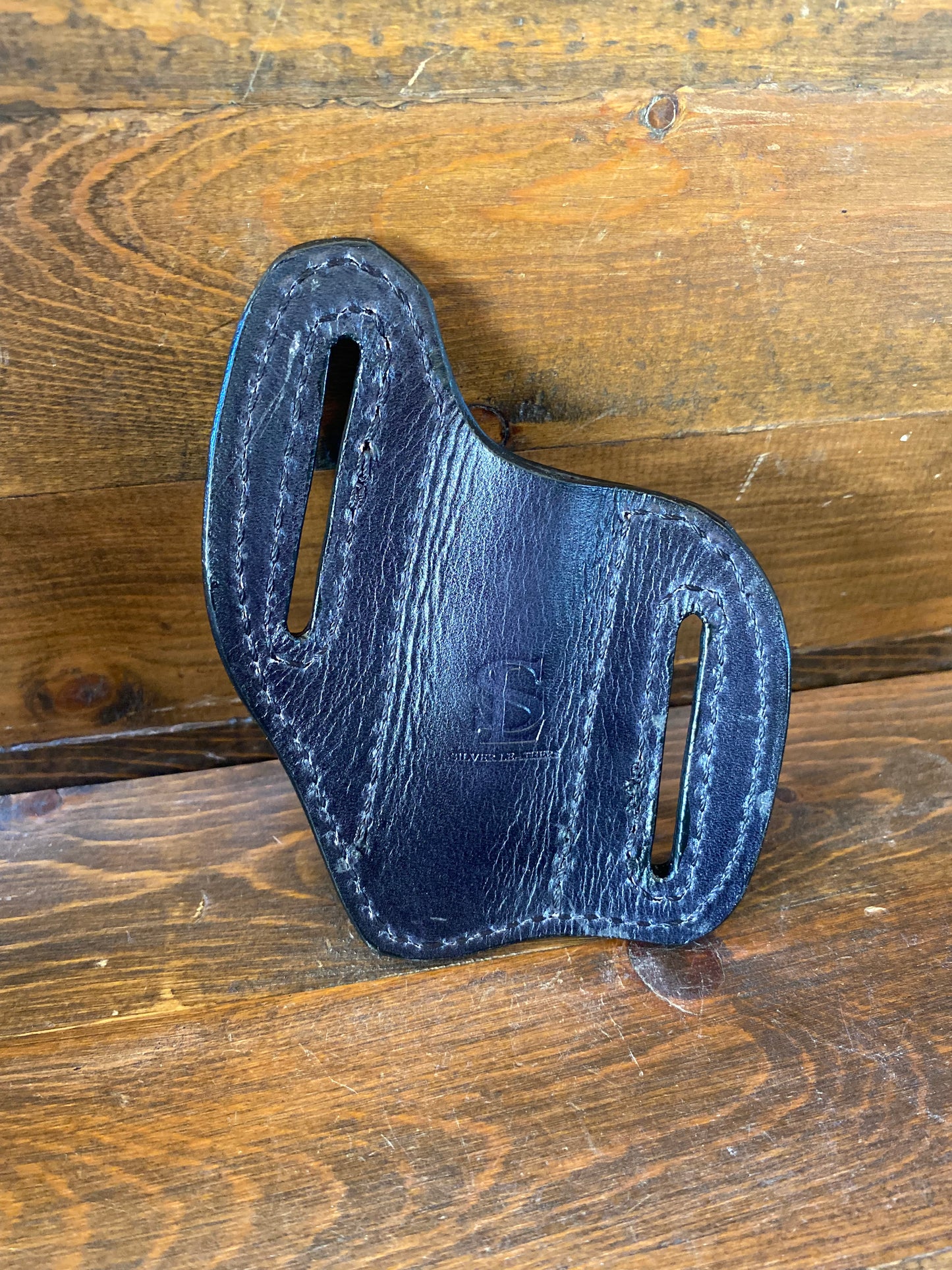Black ostrich small knife sheath