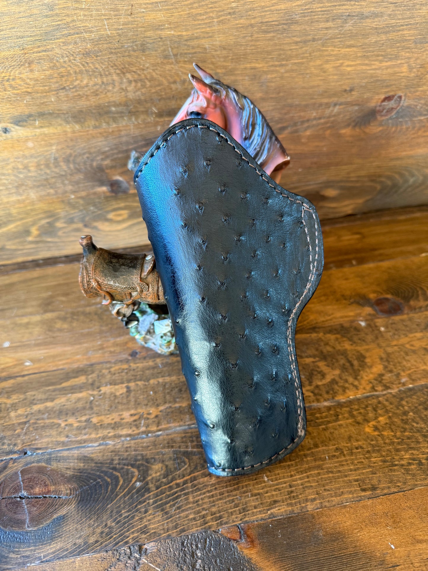 IWB Black ostrich Deluxe holster / Sheep Shearling interior (1911)