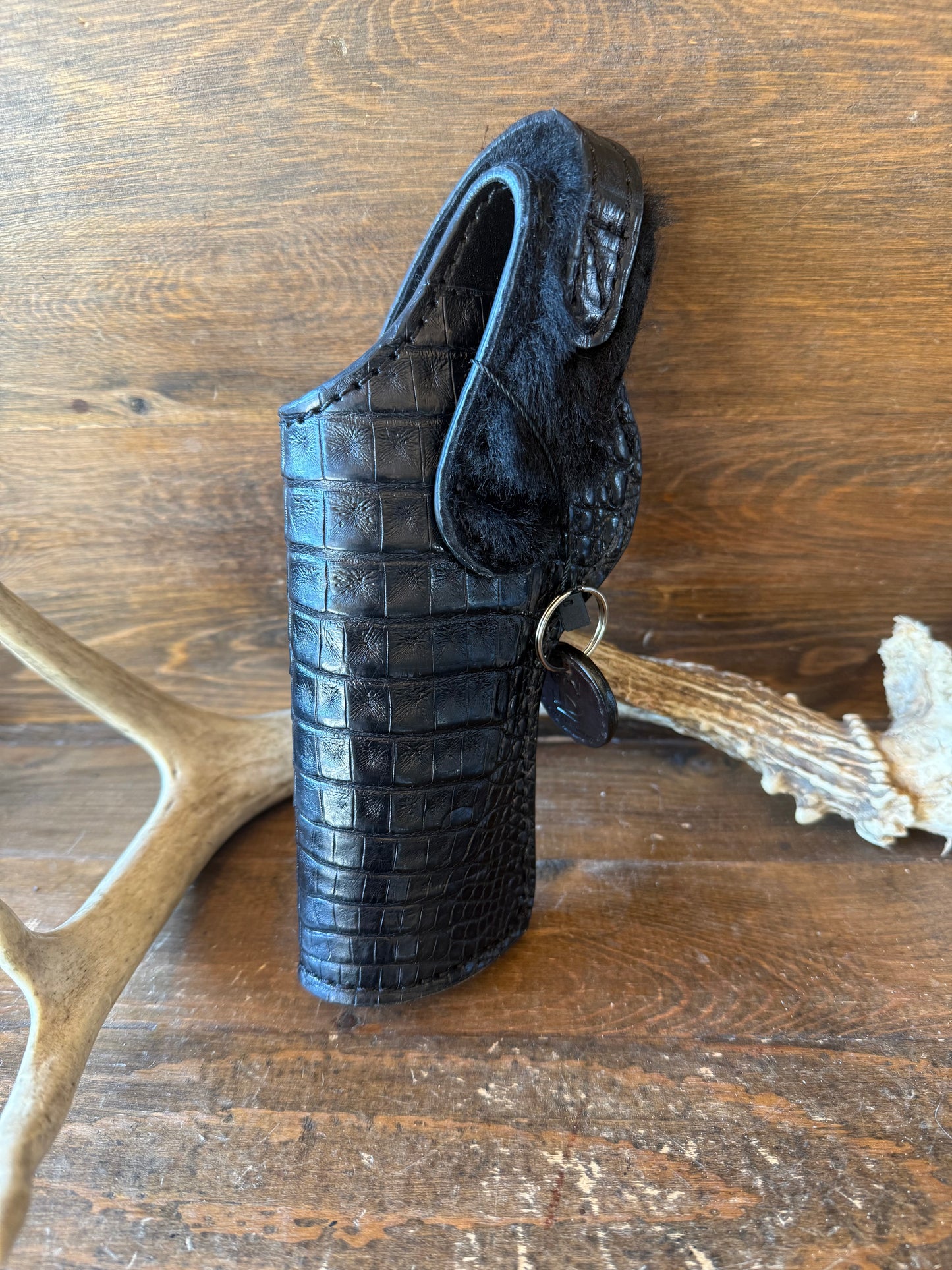 Black crocodile belly full 5” Deluxe holster. (1911)