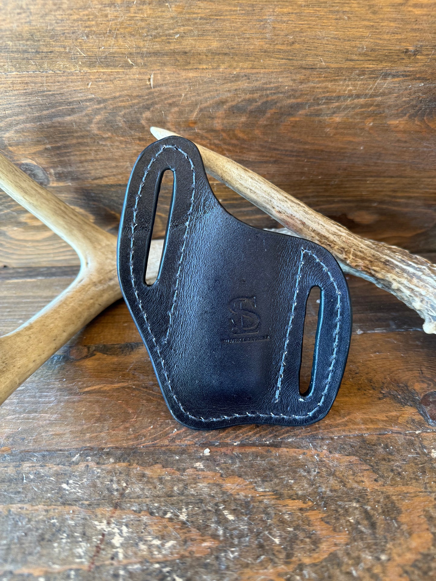 Matte black snake skin knife sheath