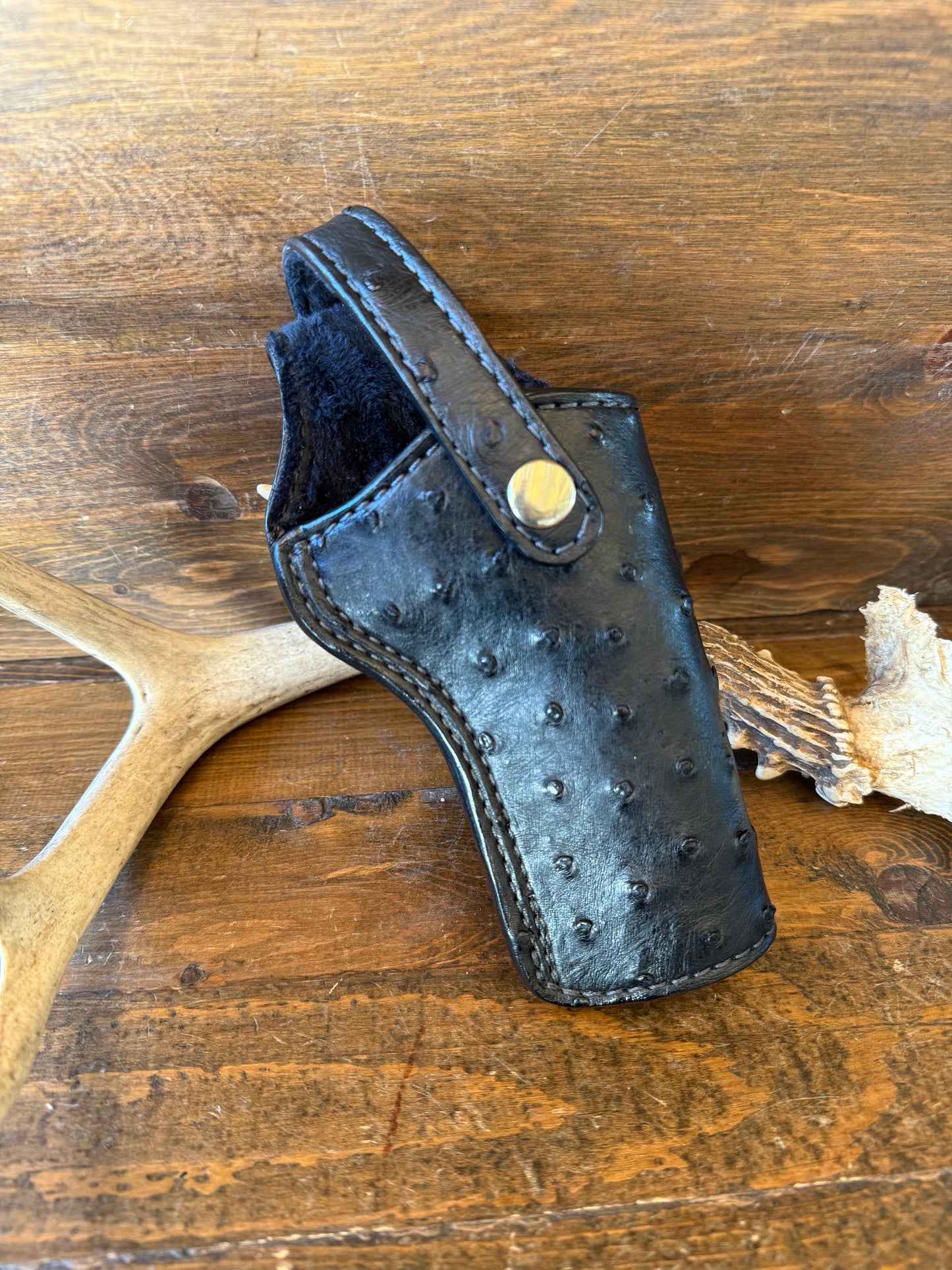Black/gold ostrich skin full holster (1911) 5”