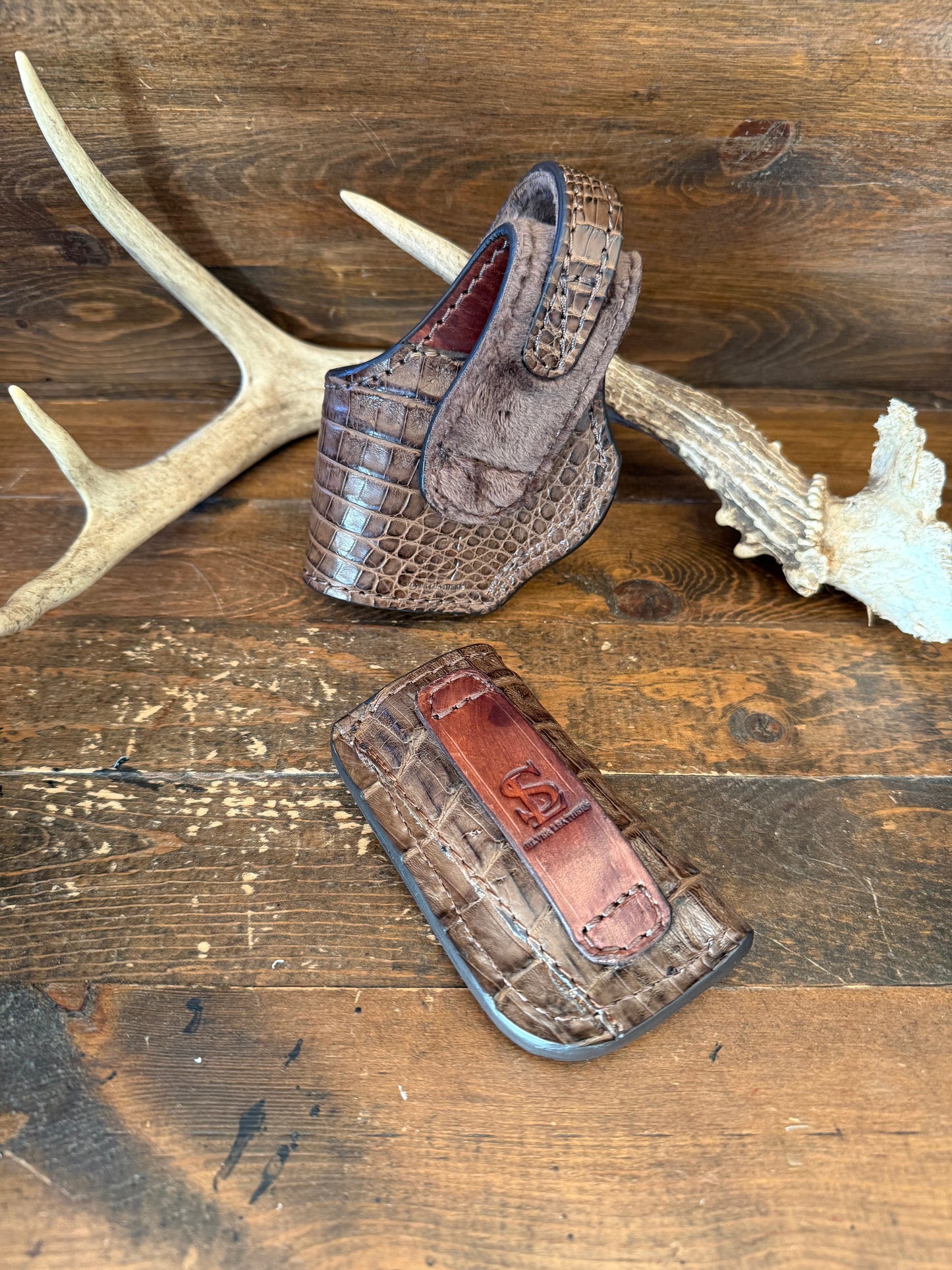 Brown crocodile compact luxury holster set ( 1911 )