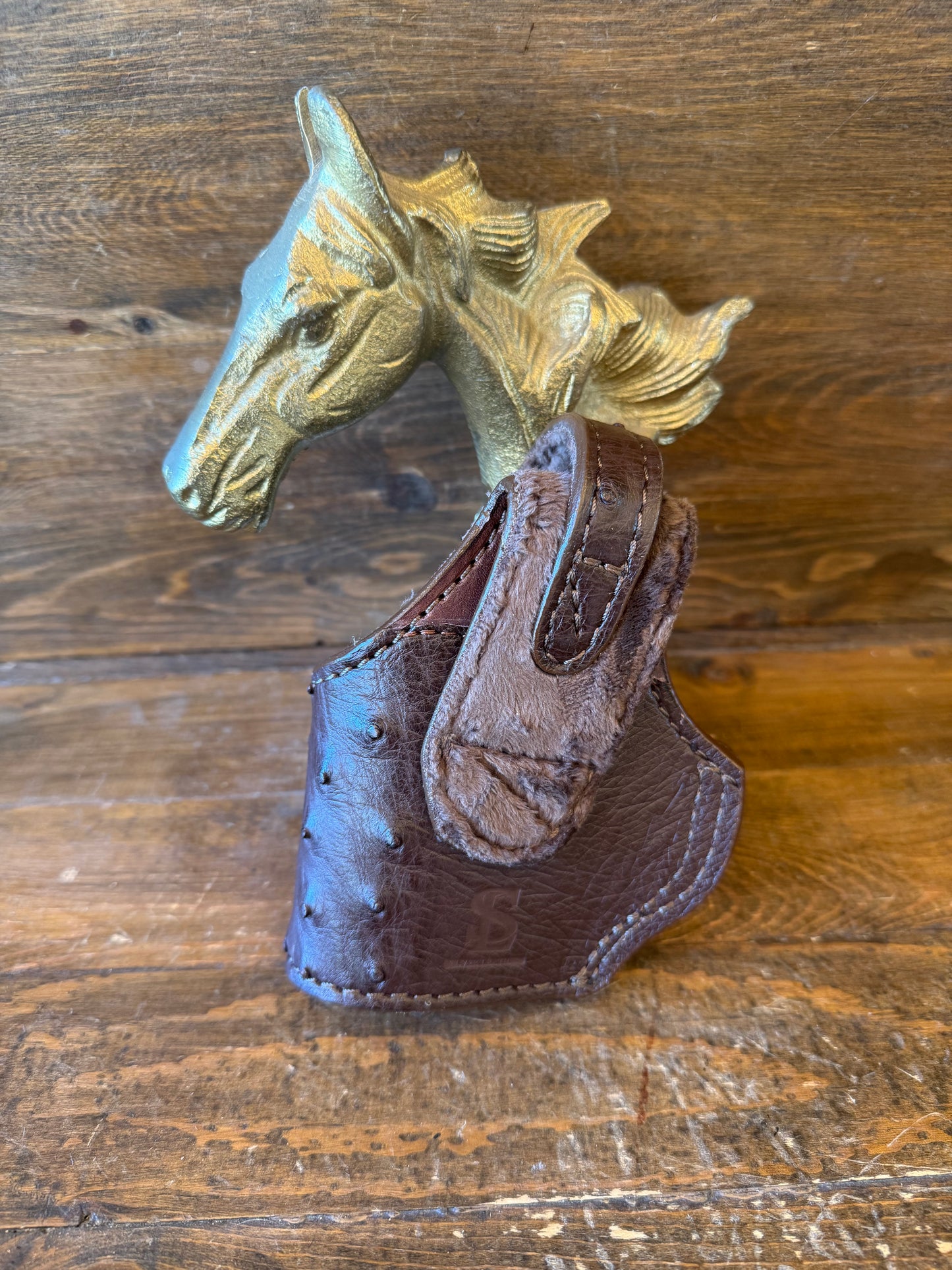 Dark brown ostrich skin compact holster ( Beretta )