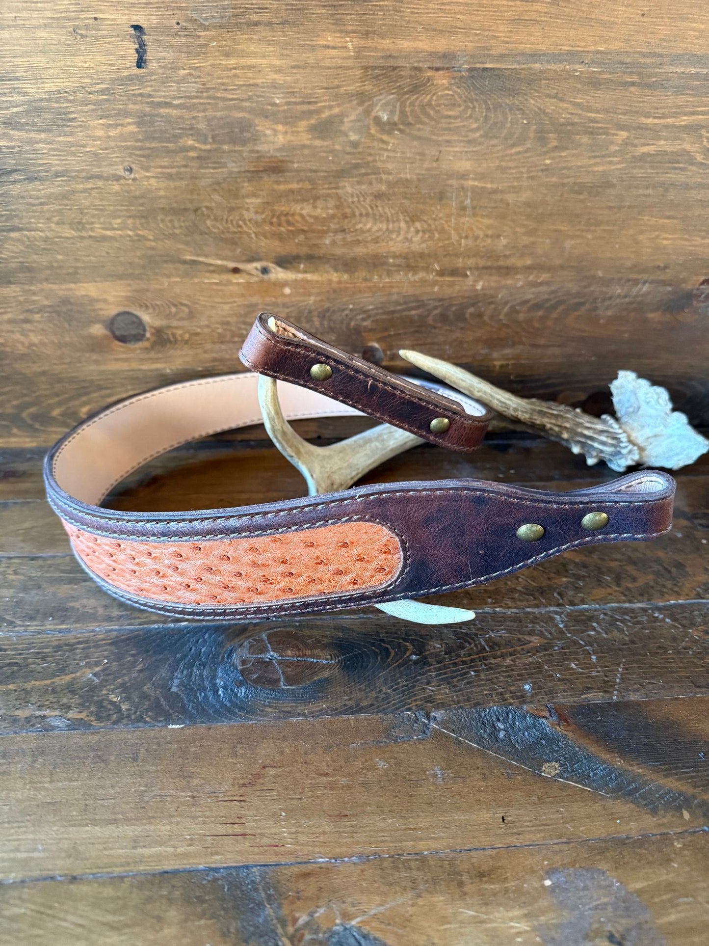 Rustic Conac ostrich skin rifle sling