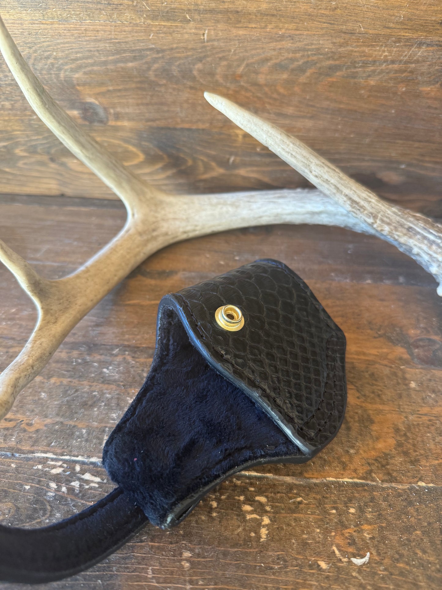 Matte black/gold snake skin compact holster (1911)