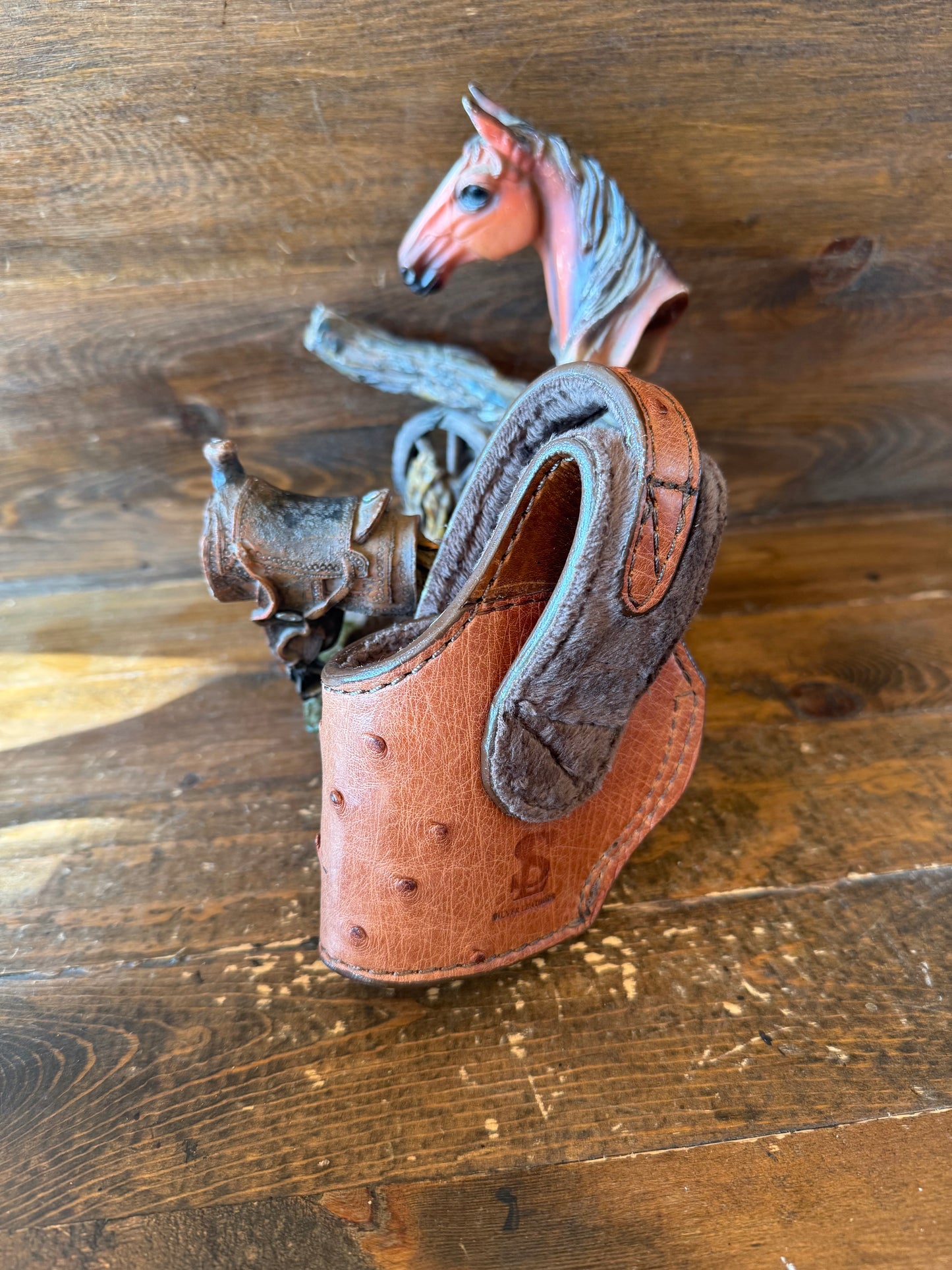 Gerbera/chrome ostrich skin compact holsters. (1911)