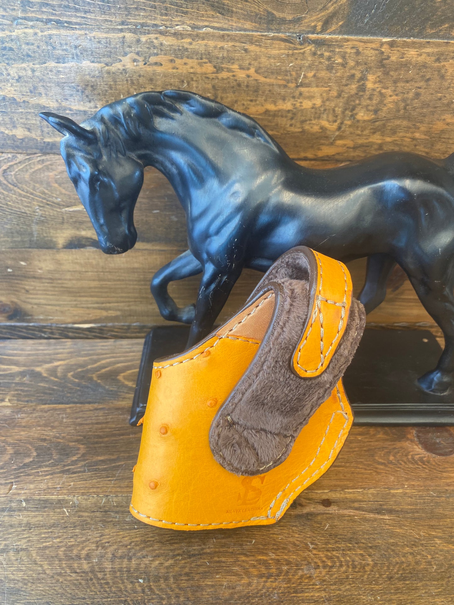 Honey color ostrich skin compact holster (1911)