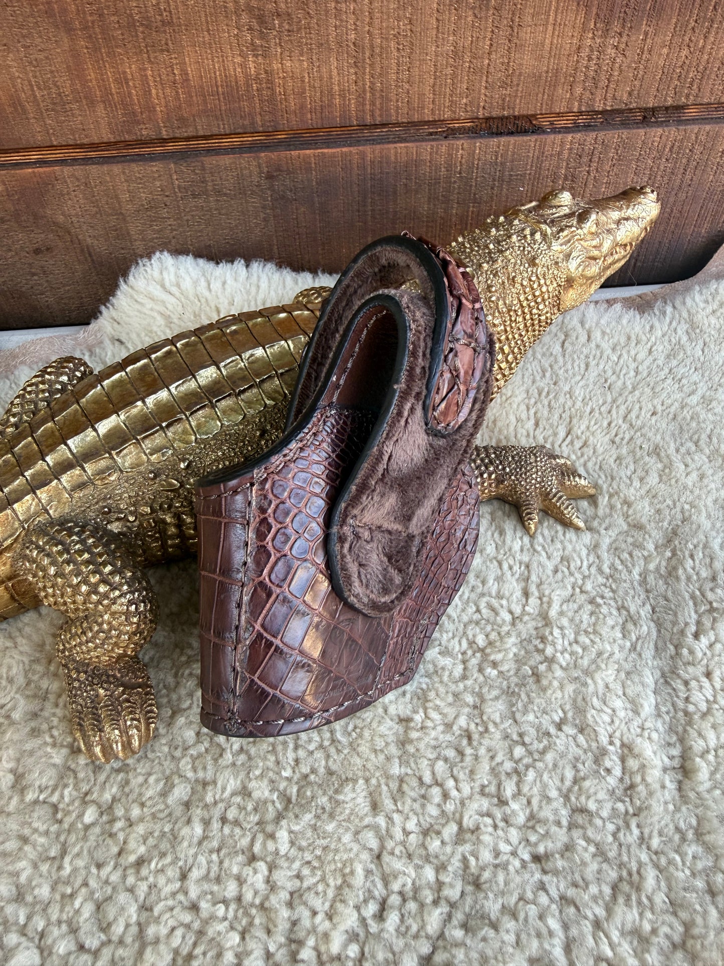 Brown Nile Crocodile tail compact holster ( 1911, High-power )