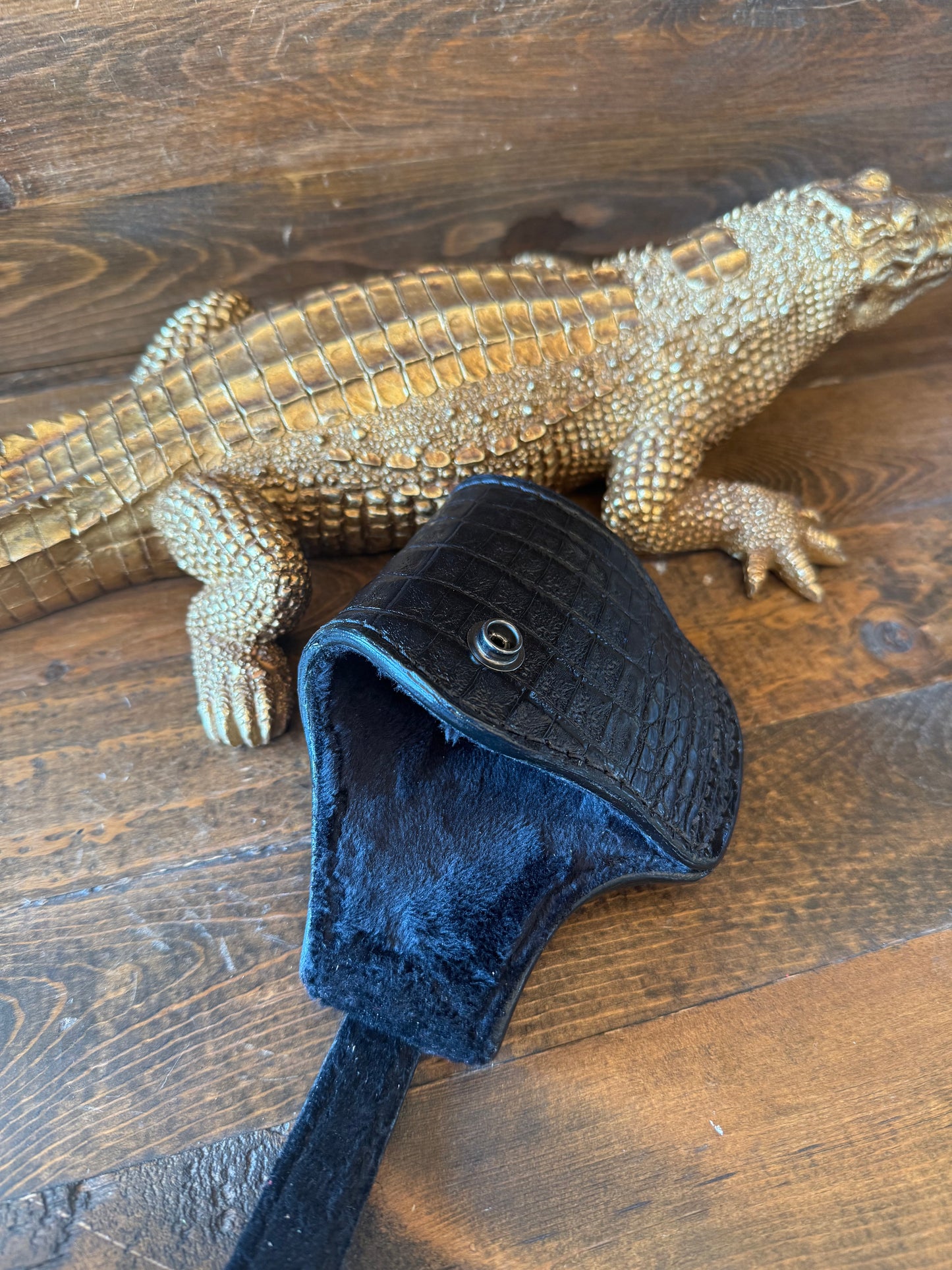 Black Crocodile belly compact holster ( Glock )