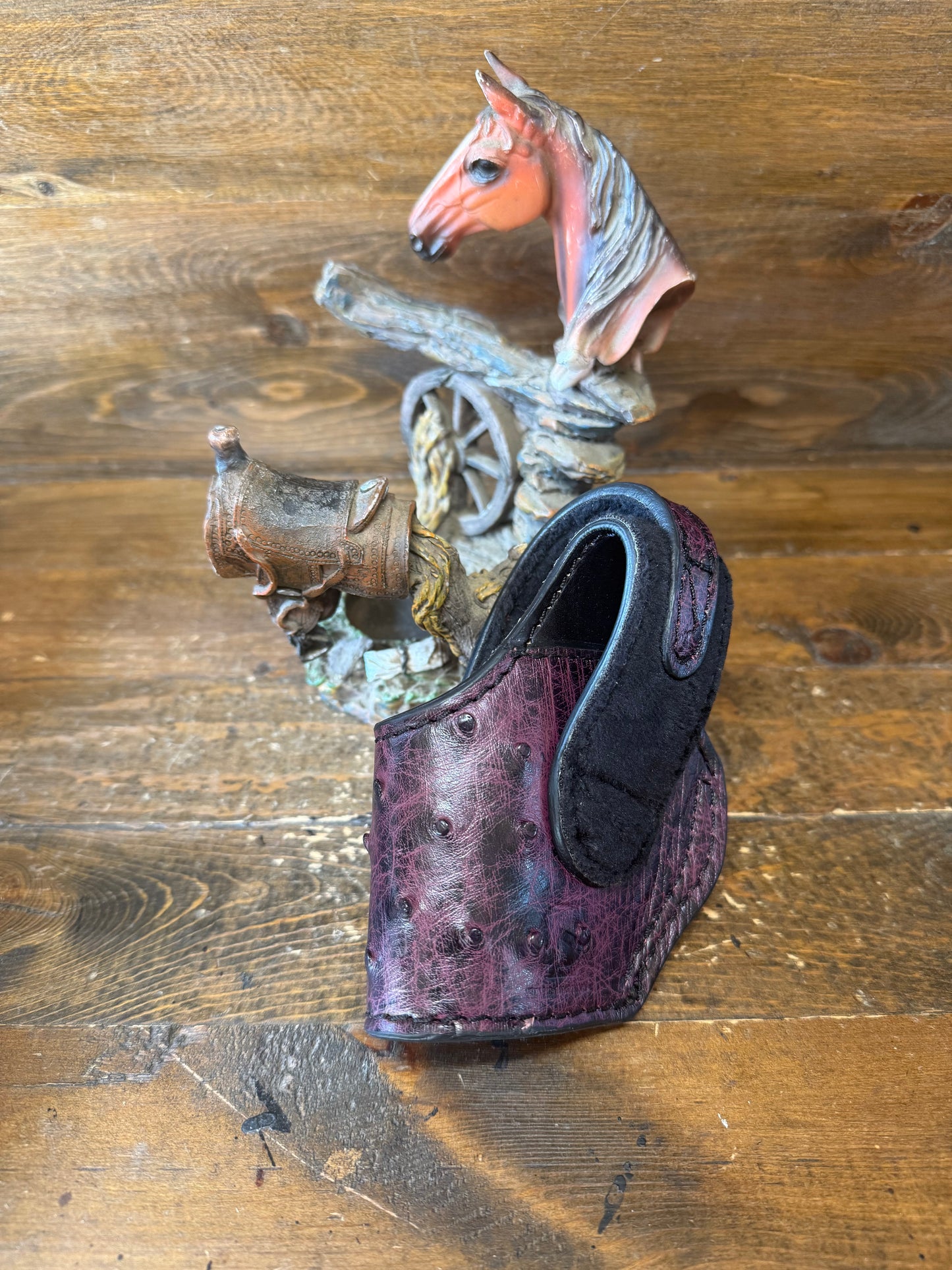 Black Cherry ostrich skin compact holster ( 1911, High Power )