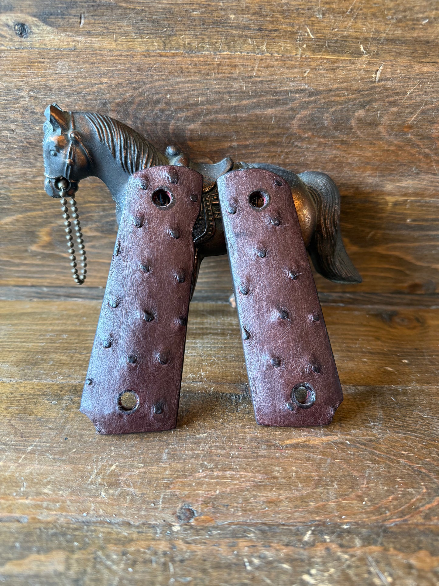 Dark Brown ostrich skin luxury grips ( 1911 )