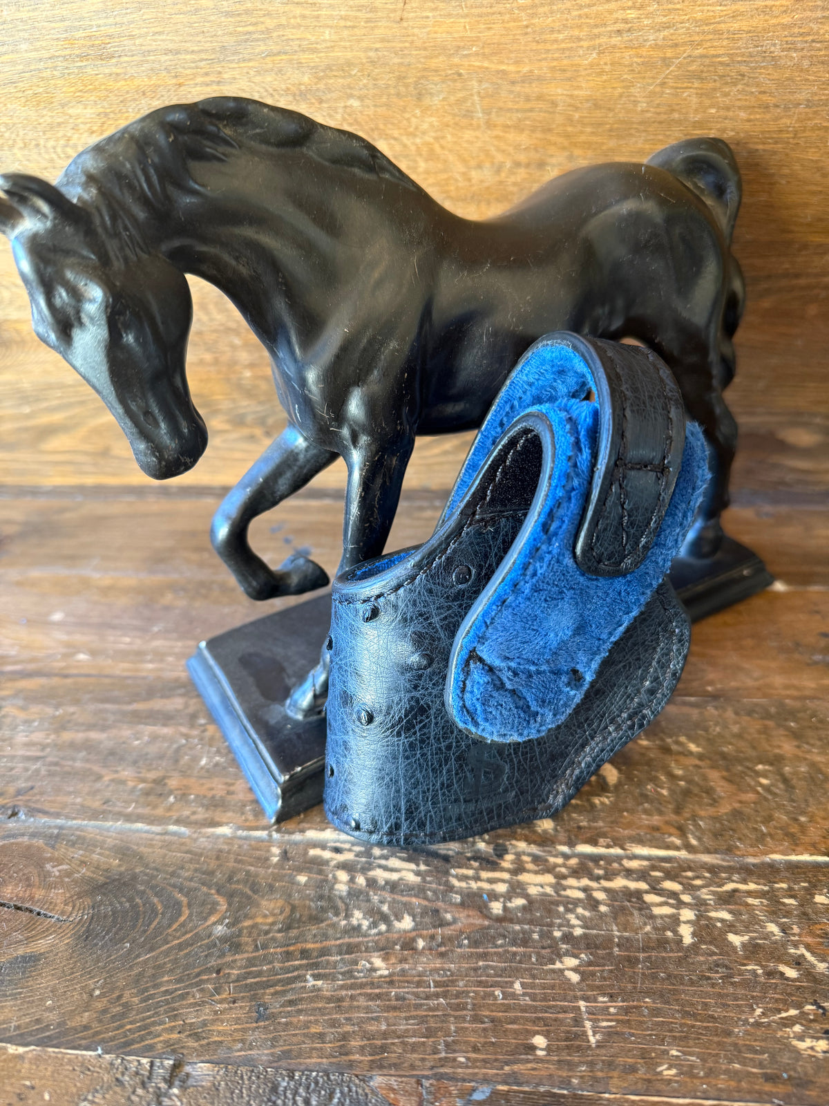 Black Navy- Blue ostrich skin compact holster ( 1911, High Power )