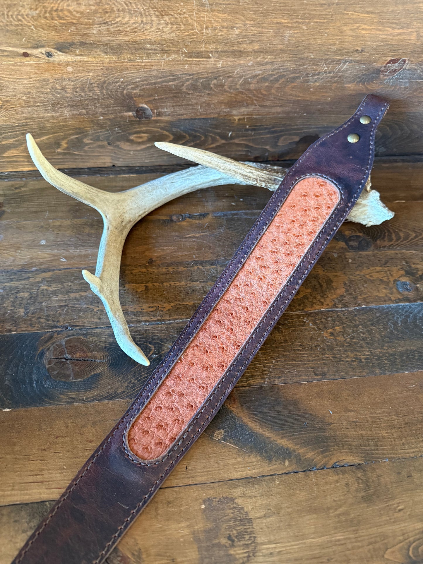 Rustic Conac ostrich skin rifle sling