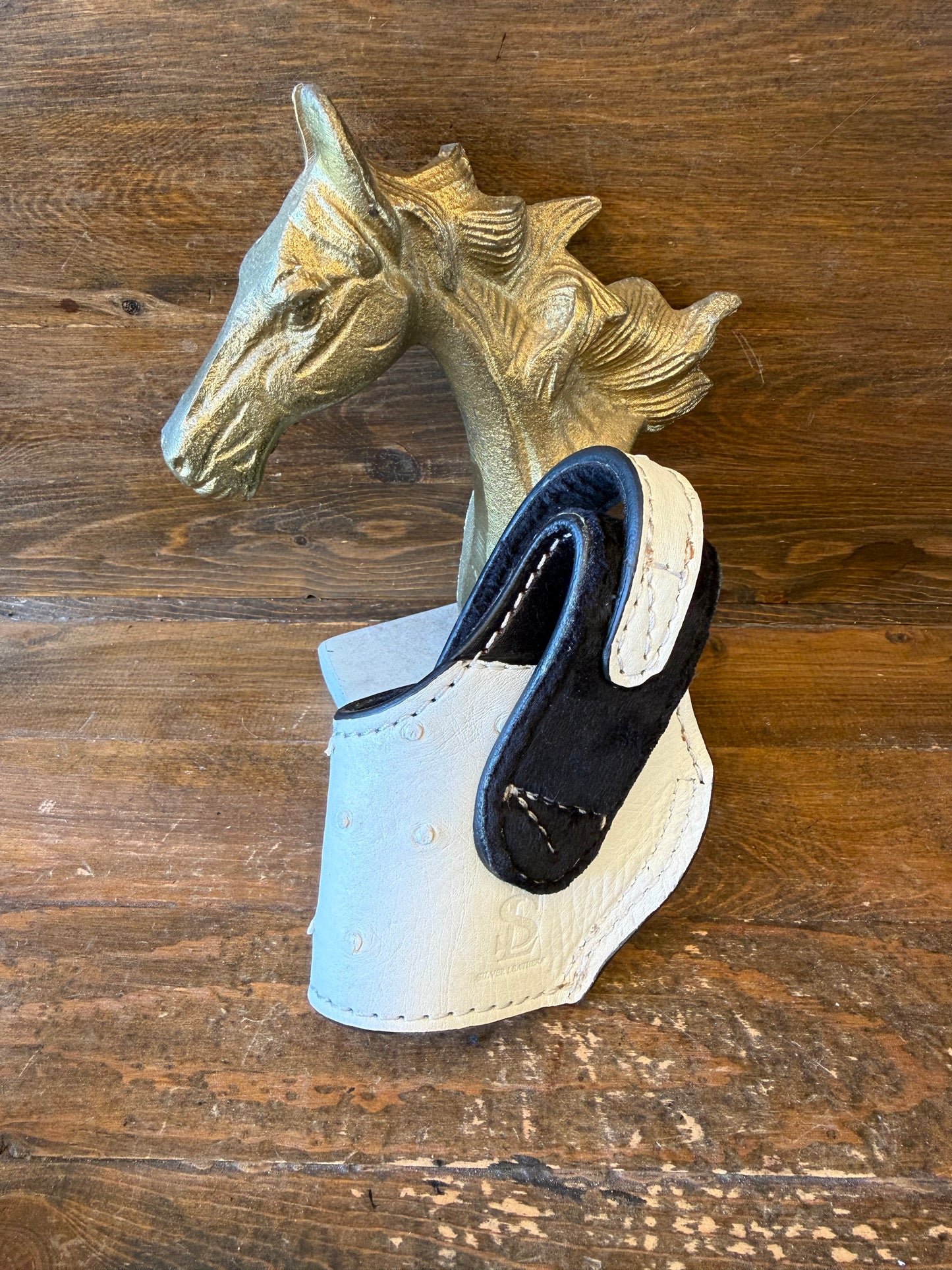 White/ Black ostrich skin compact holsters (1911)