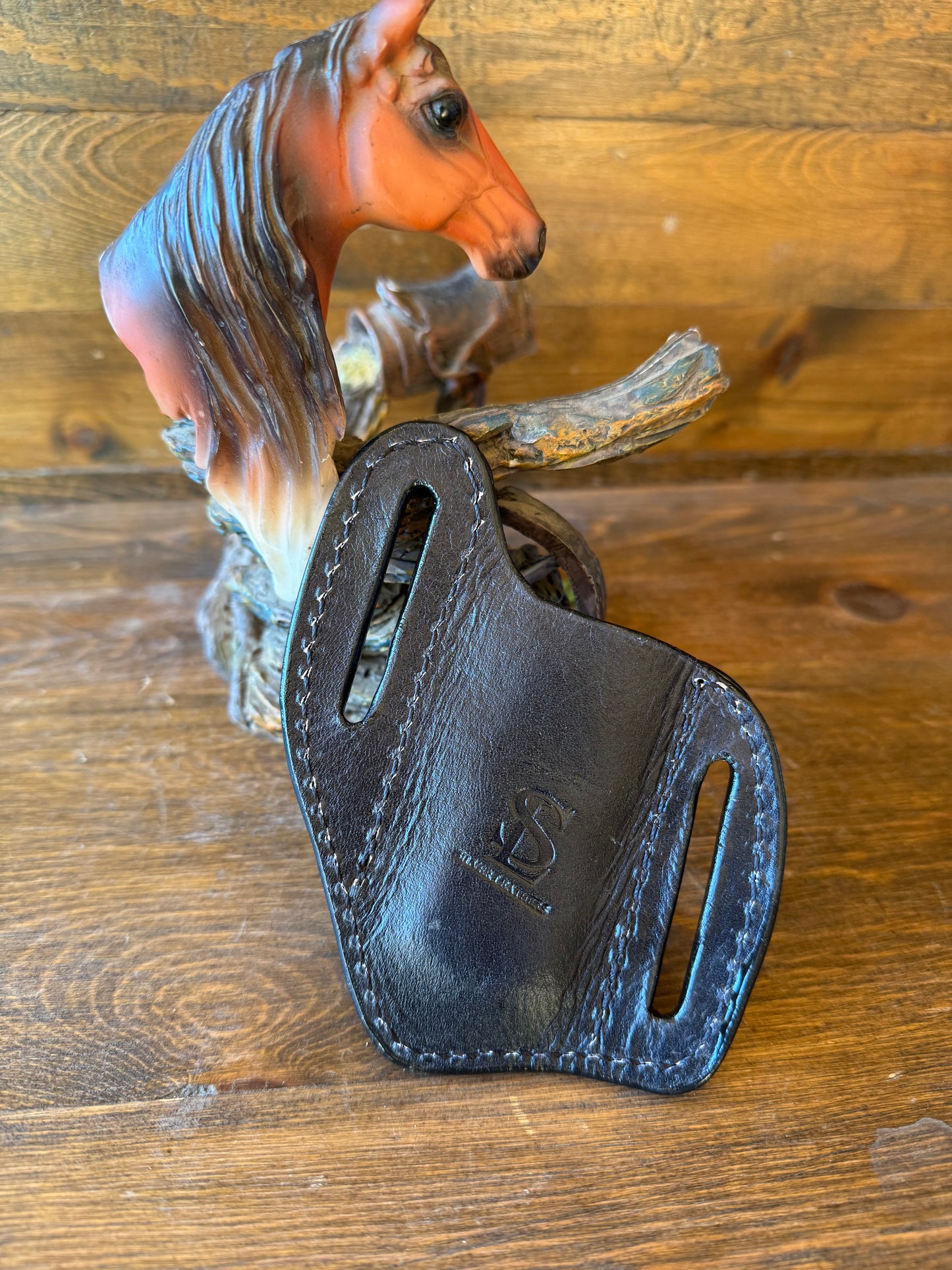 Dark gray ostrich knife sheath