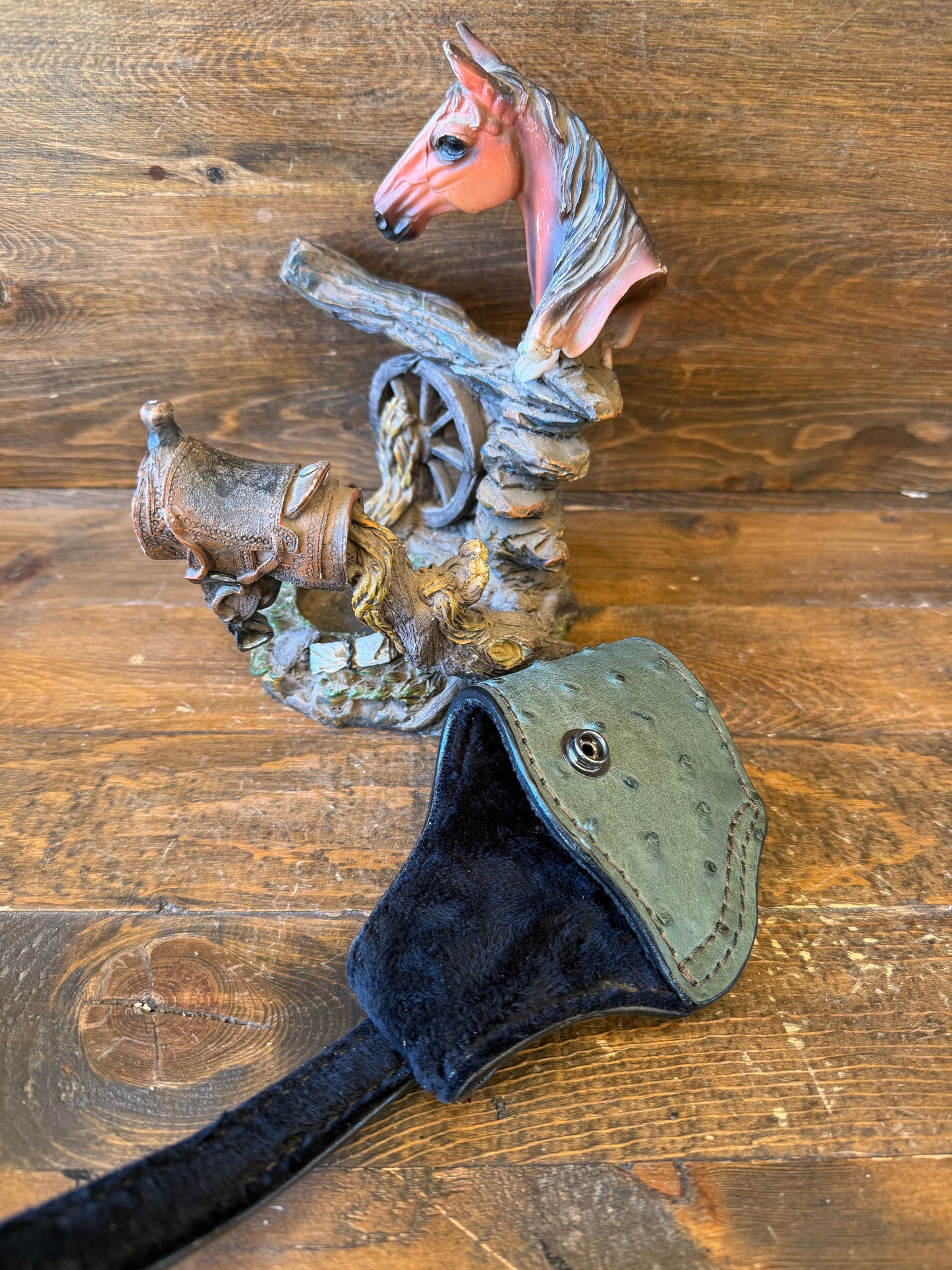 Olive green ostrich skin compact holster (1911)