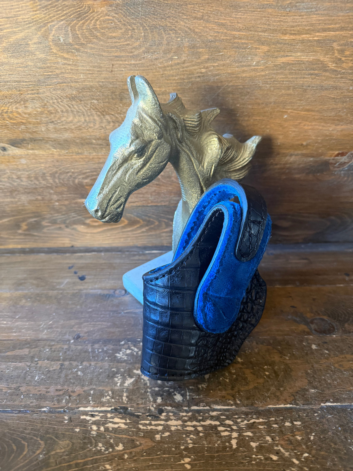 Black/Blue crocodile belly compact holster ( 1911, High Power )