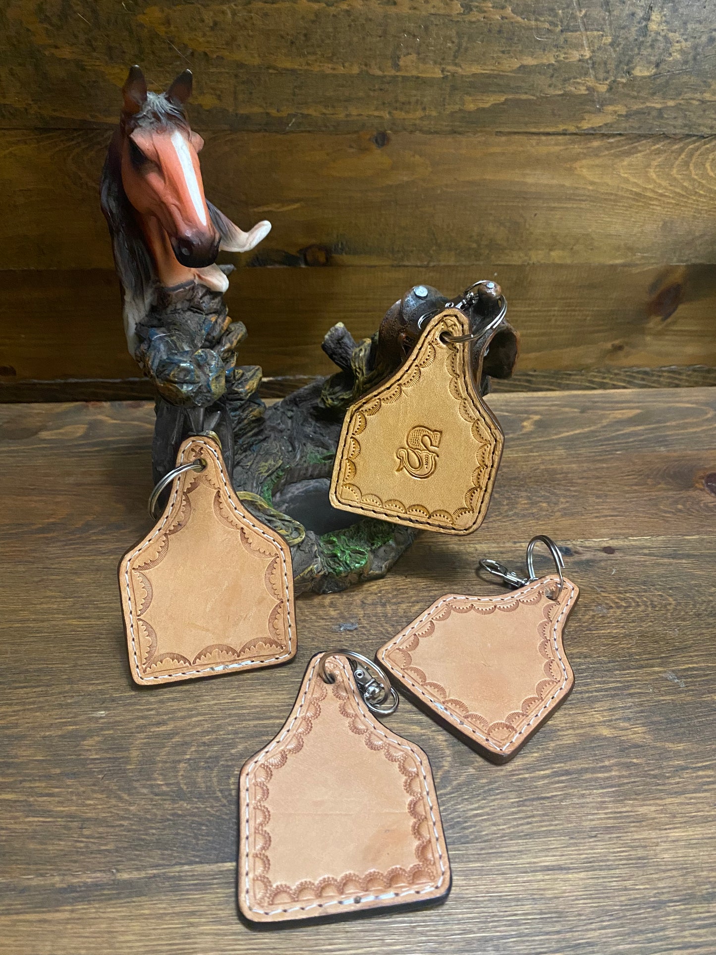 Personalized Cowhide keychains