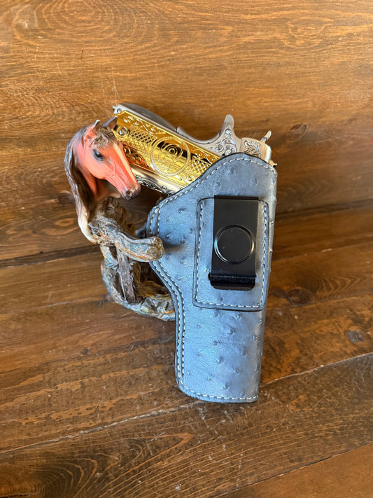 IWB. Gray full ostrich luxury holster (1911)