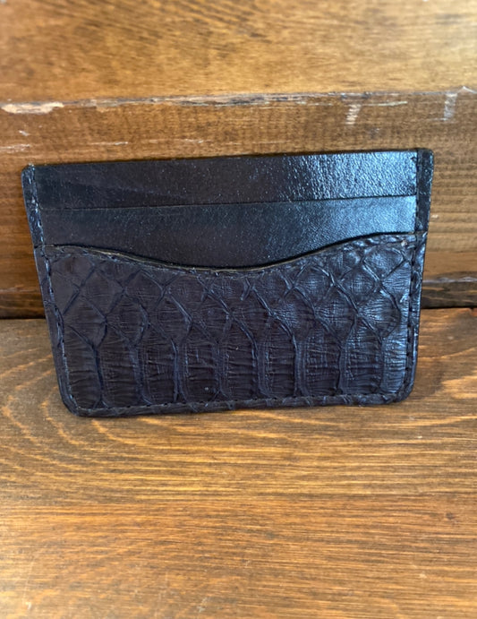 Black phyton skin cardholder