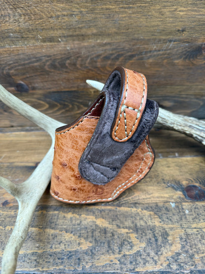 Rustic Conac/chrome ostrich skin compact holster. (1911)