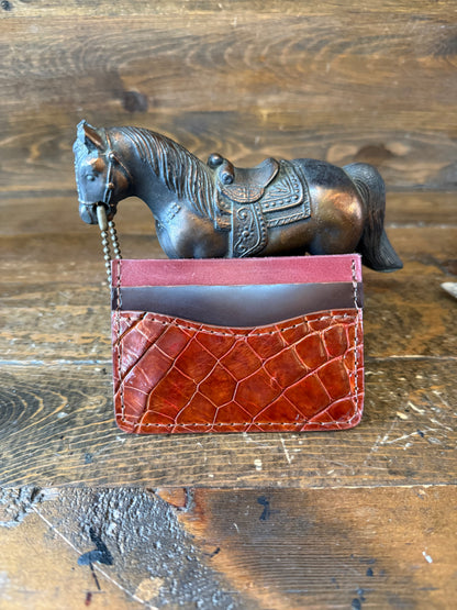 Conac Alligator skin cardholder. / Natural edges
