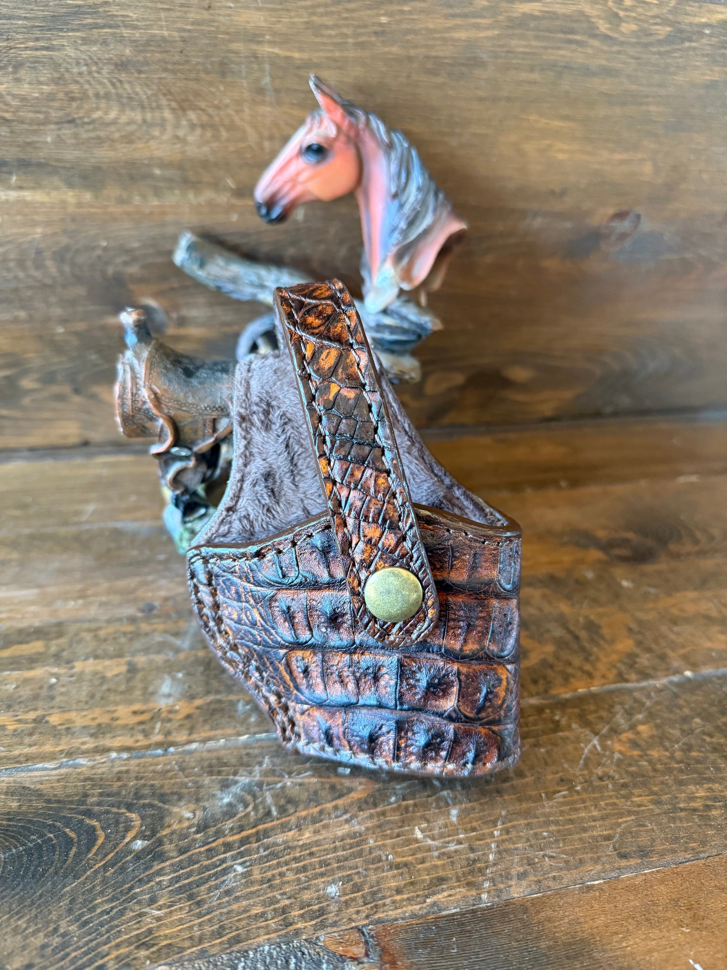 Rustic brown  Crocodile skin compact holster (1911)
