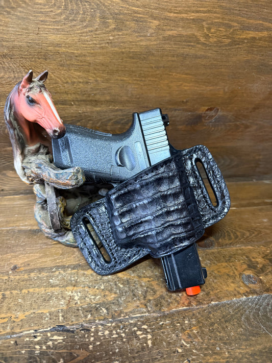 Black Crocodrile skin Bikini holster. ( Glock )