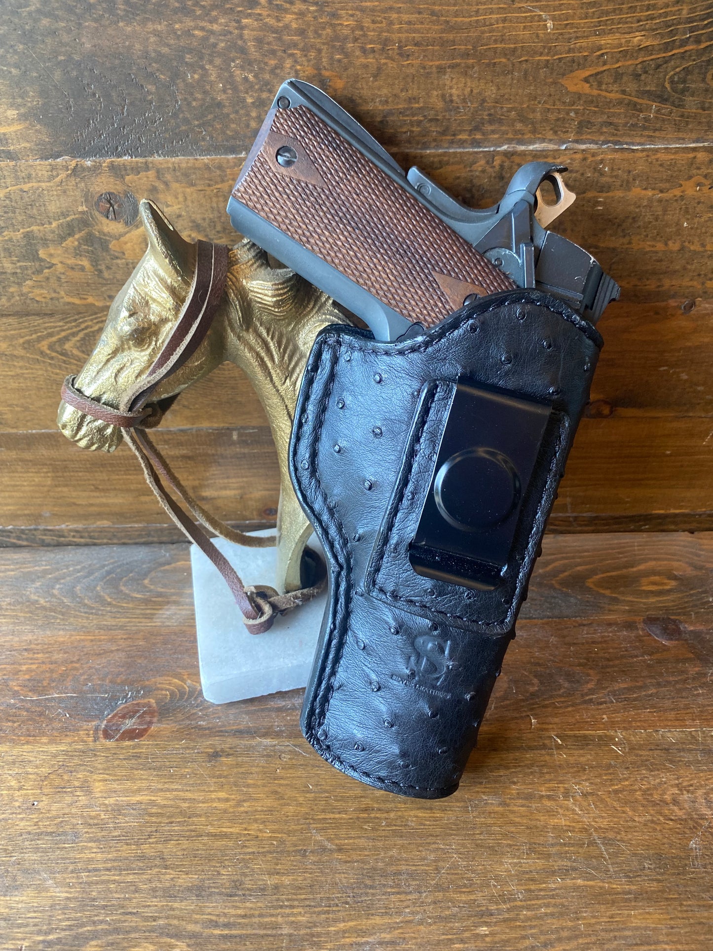 IWB Black full ostrich luxury holsters. (1911)